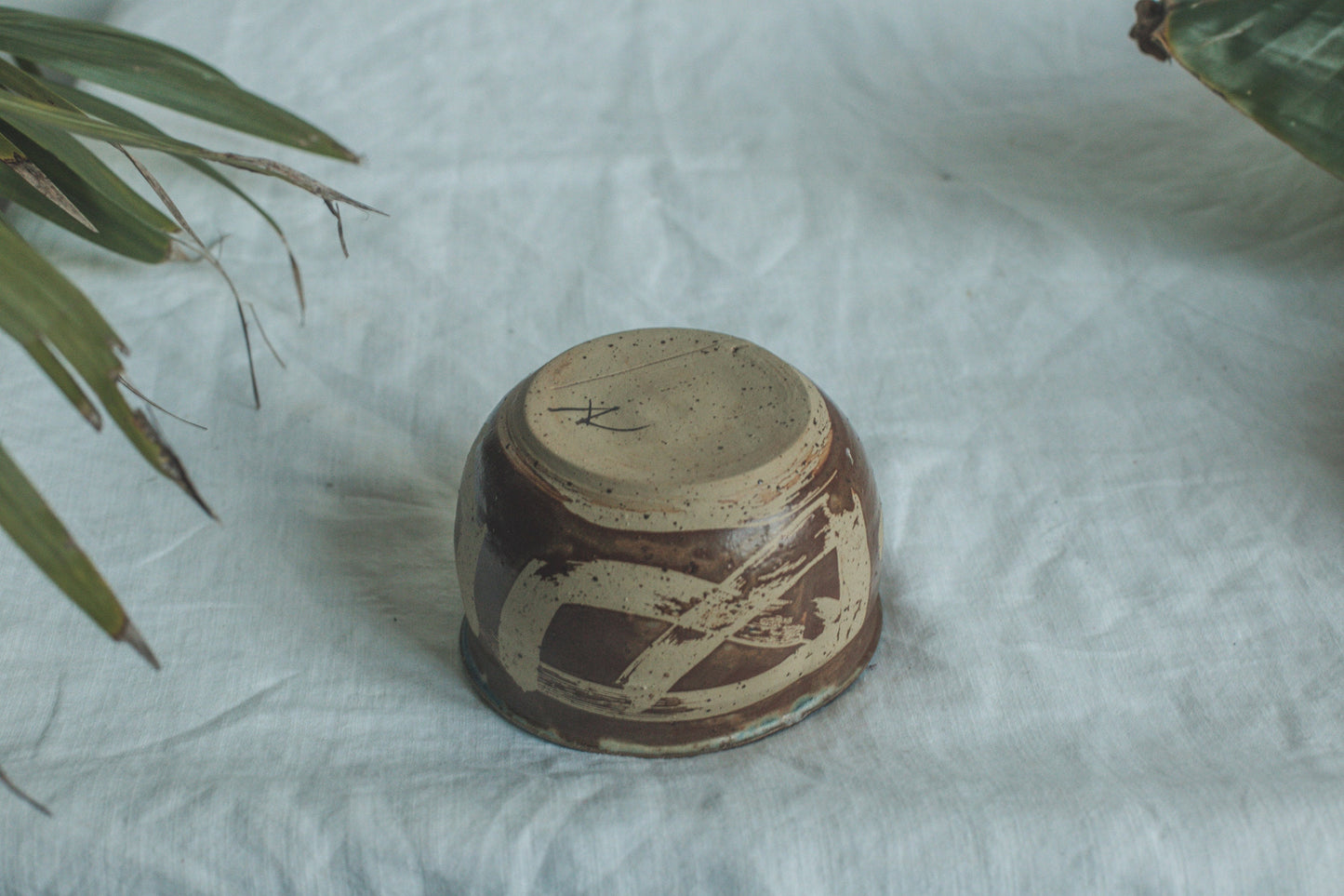 Handmade Vintage Ceramic Matcha Bowl - Rustic Soup, Cereal & Café au Lait Bowl with Abstract Glazing, Unique Small Home Decor 3.3"x5.5