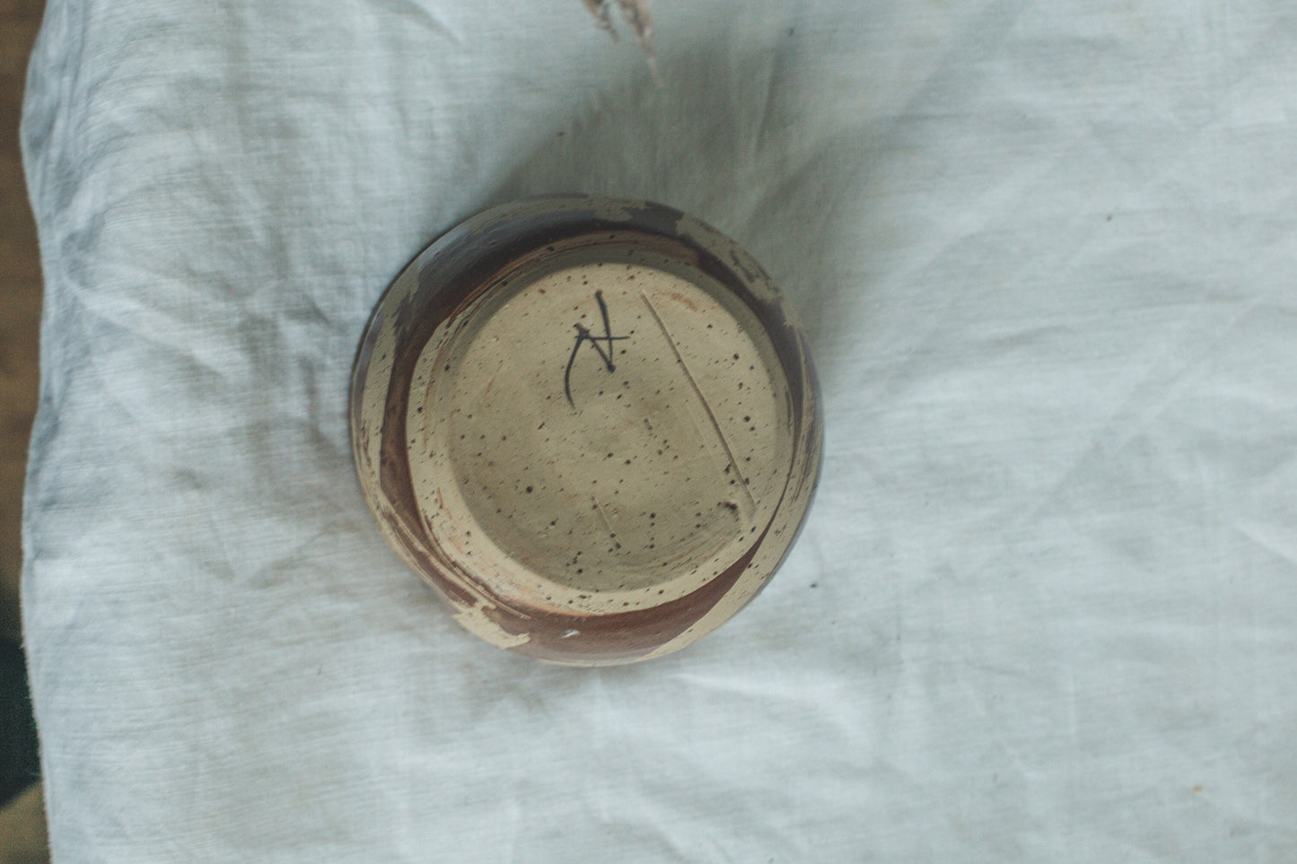 Handmade Vintage Ceramic Matcha Bowl - Rustic Soup, Cereal & Café au Lait Bowl with Abstract Glazing, Unique Small Home Decor 3.3"x5.5