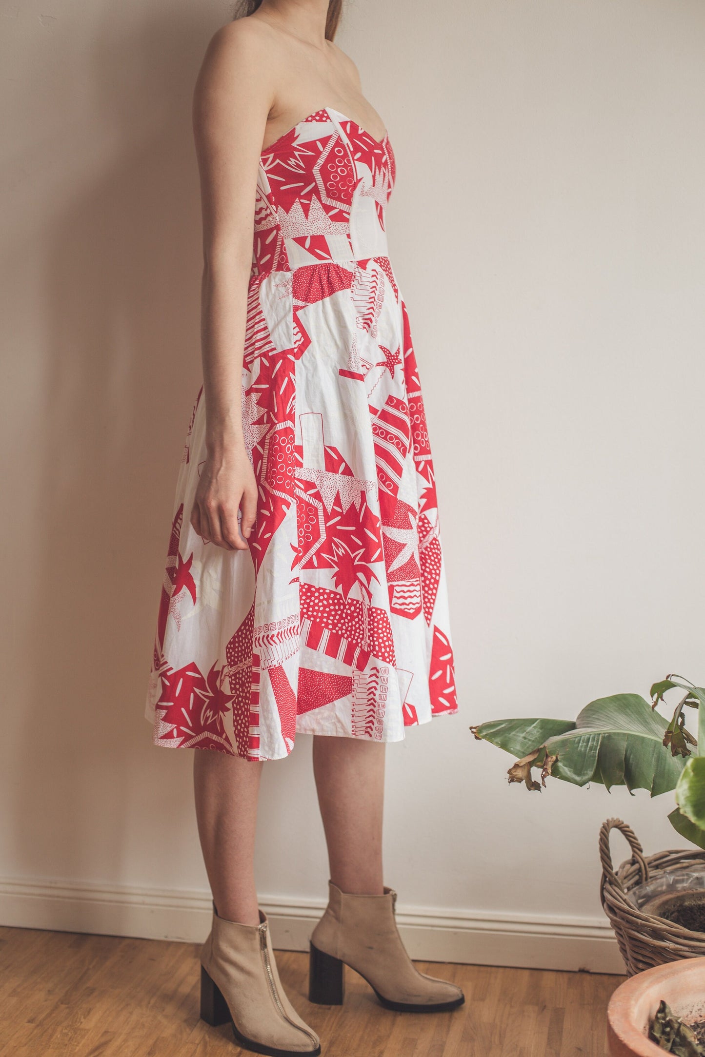 Vintage 80s Rockabilly Red Dress — additional view 11