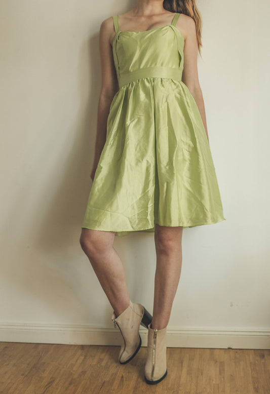 Pastel Green Wedding Guest Dress — detail