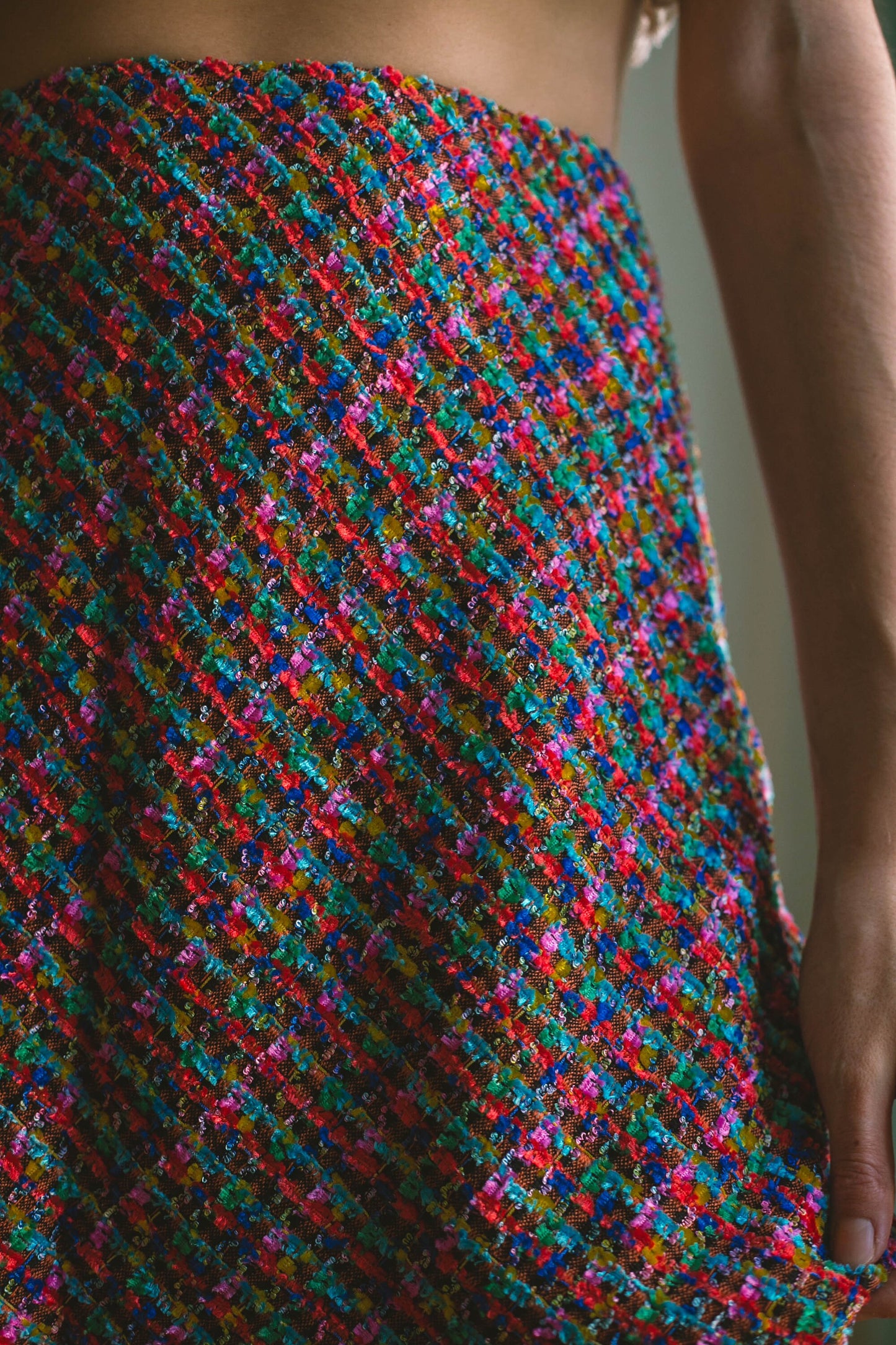 Escada colourful mini skirt, Short vintage designer skirt, Wool confetti mini skirt, 70s aesthetic, Designer clothing, 34 - XS