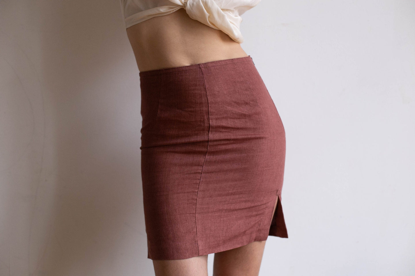 Bordeaux 90s Retro Pencil Skirt — additional view 6