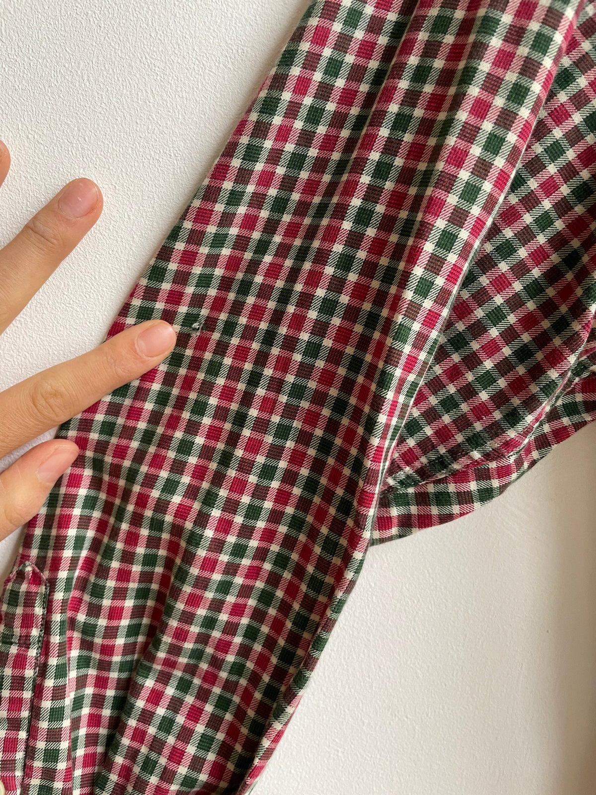 Yves Saint Laurent Red Green Gingham Vintage Men's Blouse