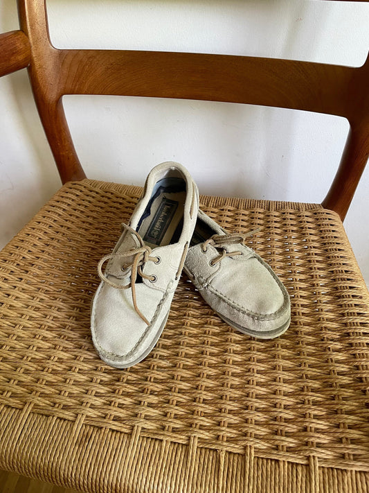 Vintage Timberland Boat Shoes – Elegant Grey Suede