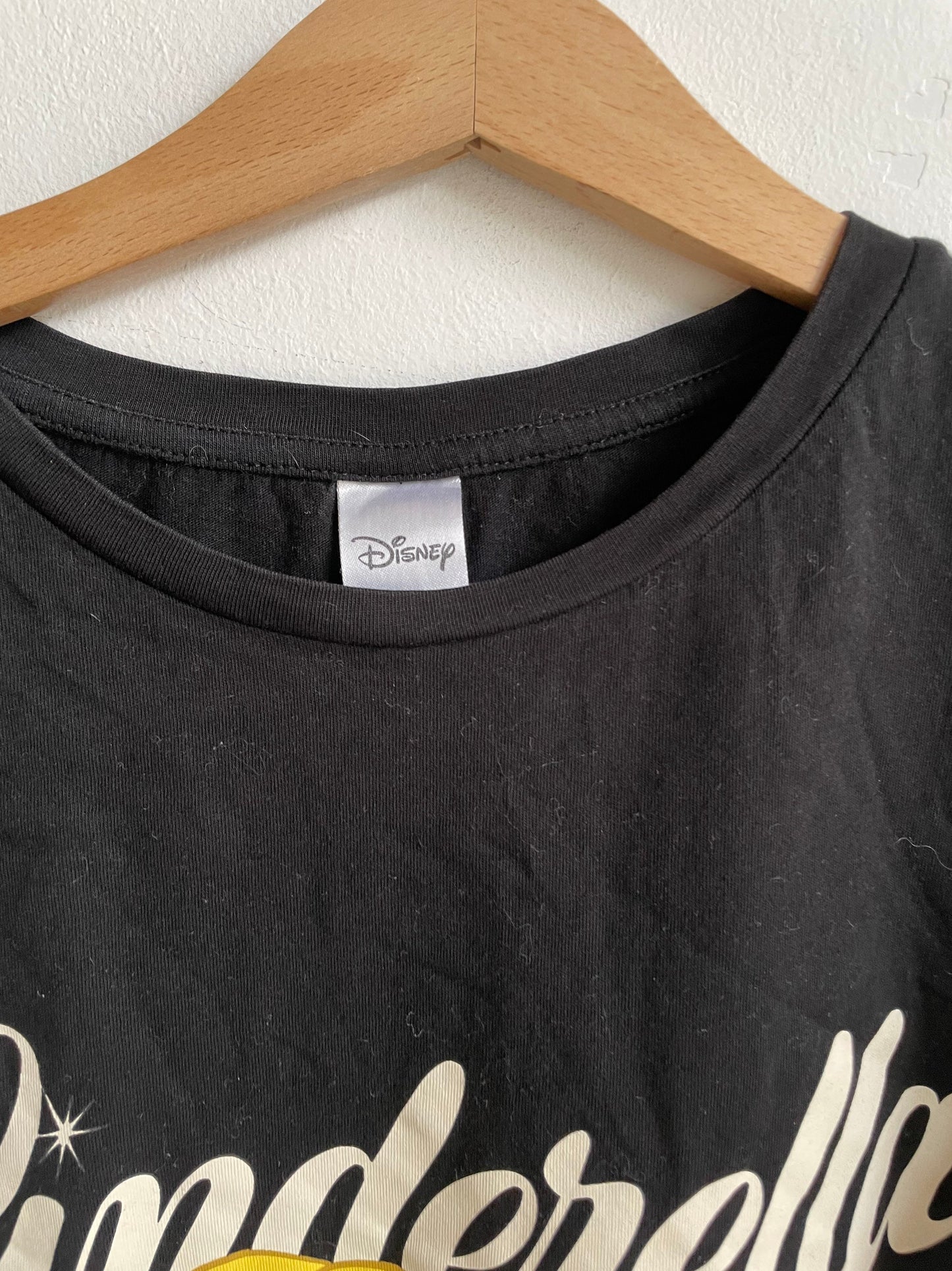 Vintage Cinderella Cotton Kids Tee — fabric close-up