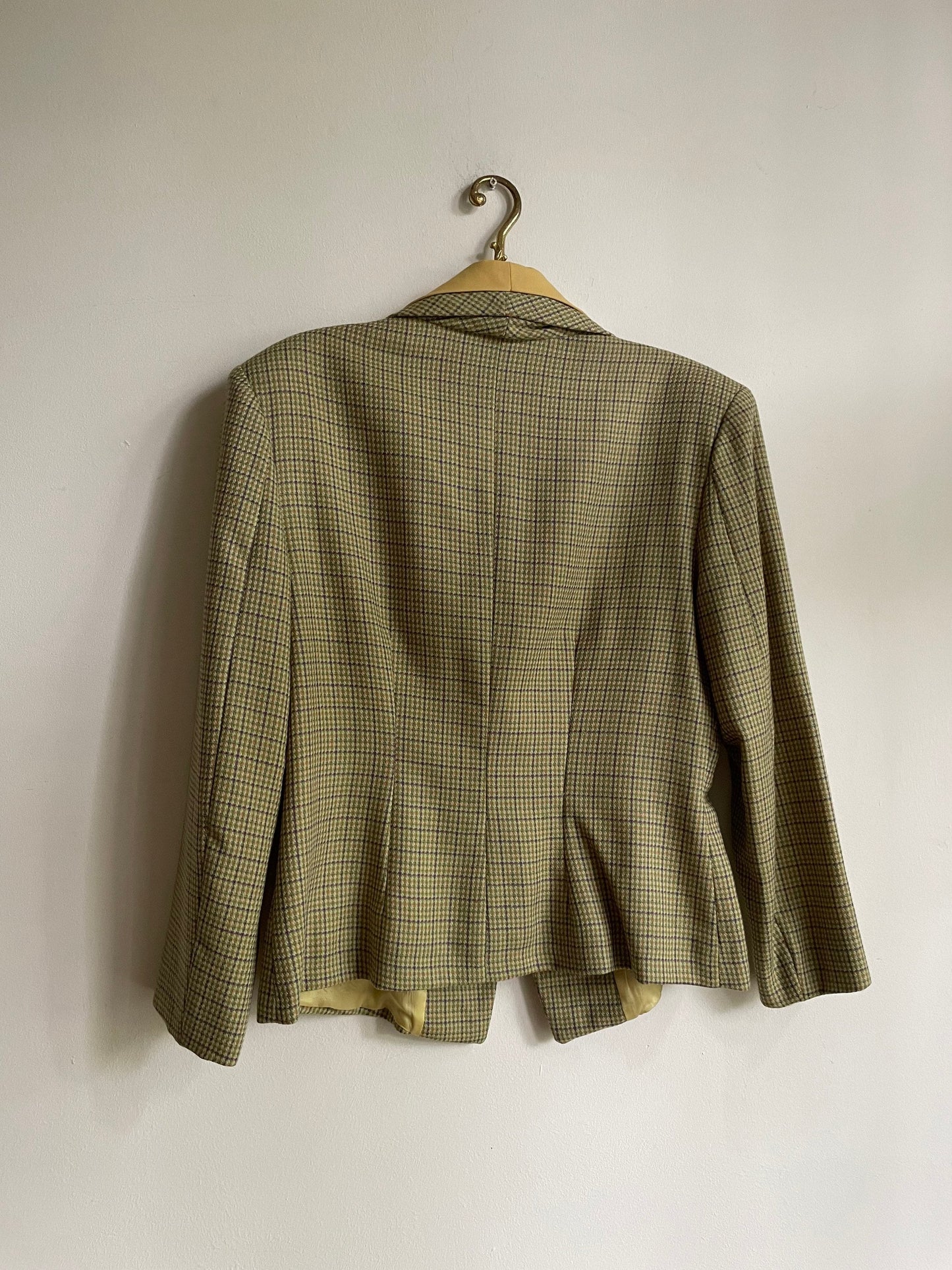 Vintage Yellow Wool Plaid Blazer — additional view 11