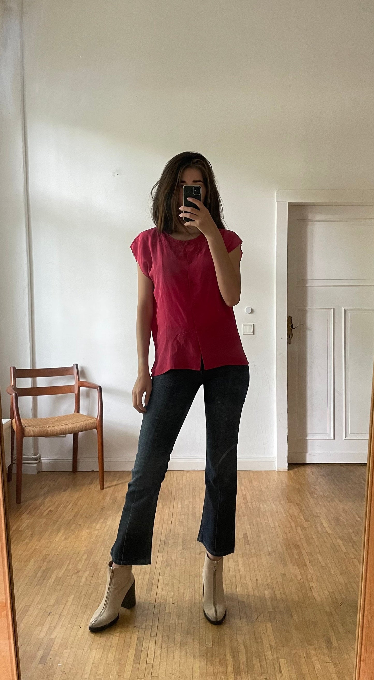 Magenta pink Silk woman blouse in Magenta, Vintage Romantic high quality button up shirt, Sexy summer shirt, Pink camisole,
