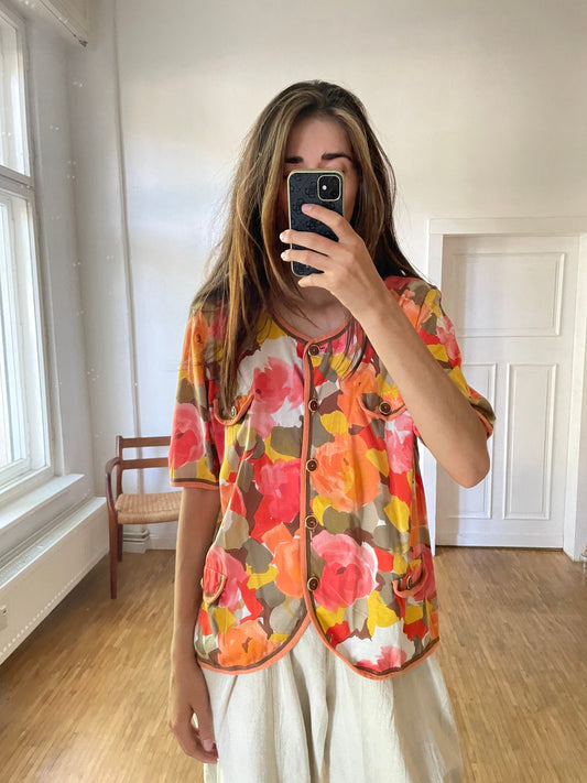 Retro floral woman blouse, French top ,Romantic blouse, Antique blouse, Cottage core top, Edwardian top, Vintage camisole,