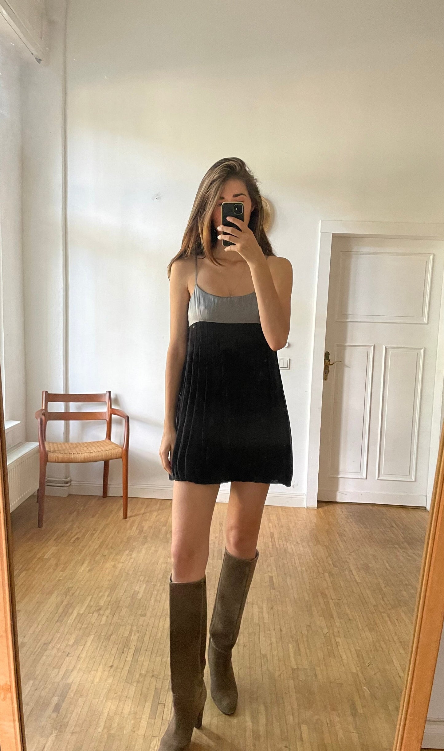 Sweet black and silver formal bubble dress, Short y2k dress, NYE party dress, Minimalist black dress, LBD, Little black dress, short dress