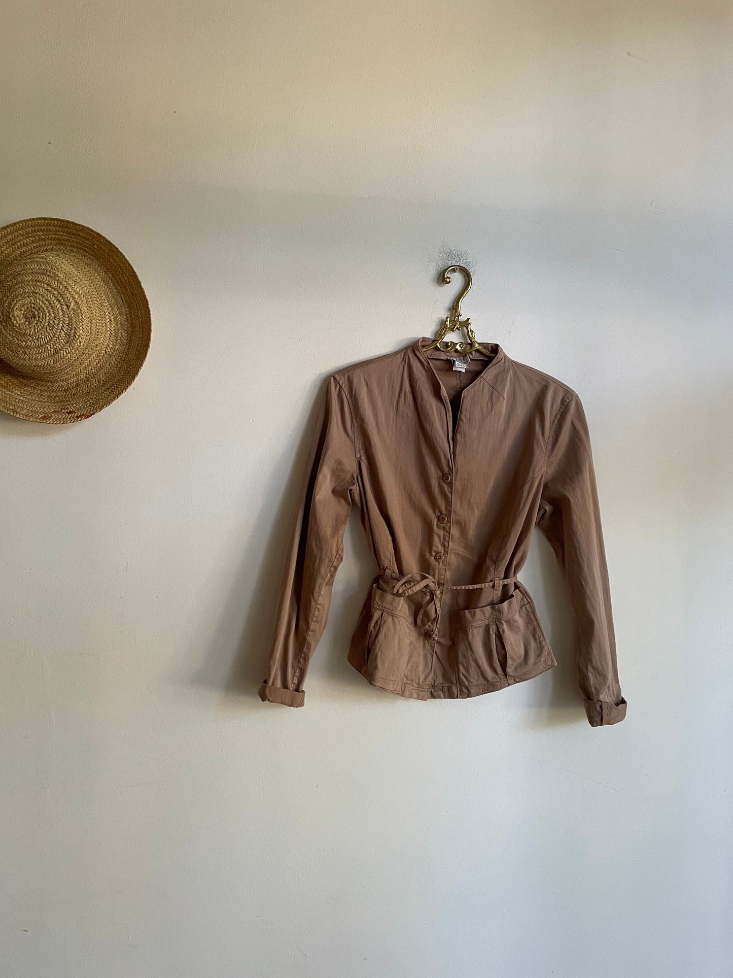Vintage Women’s Jacket by Transit – Lightweight Cotton Blend, Casual & Formal Wear, Loose Fit or Waist Tie, Feminine Stylish Outerwear