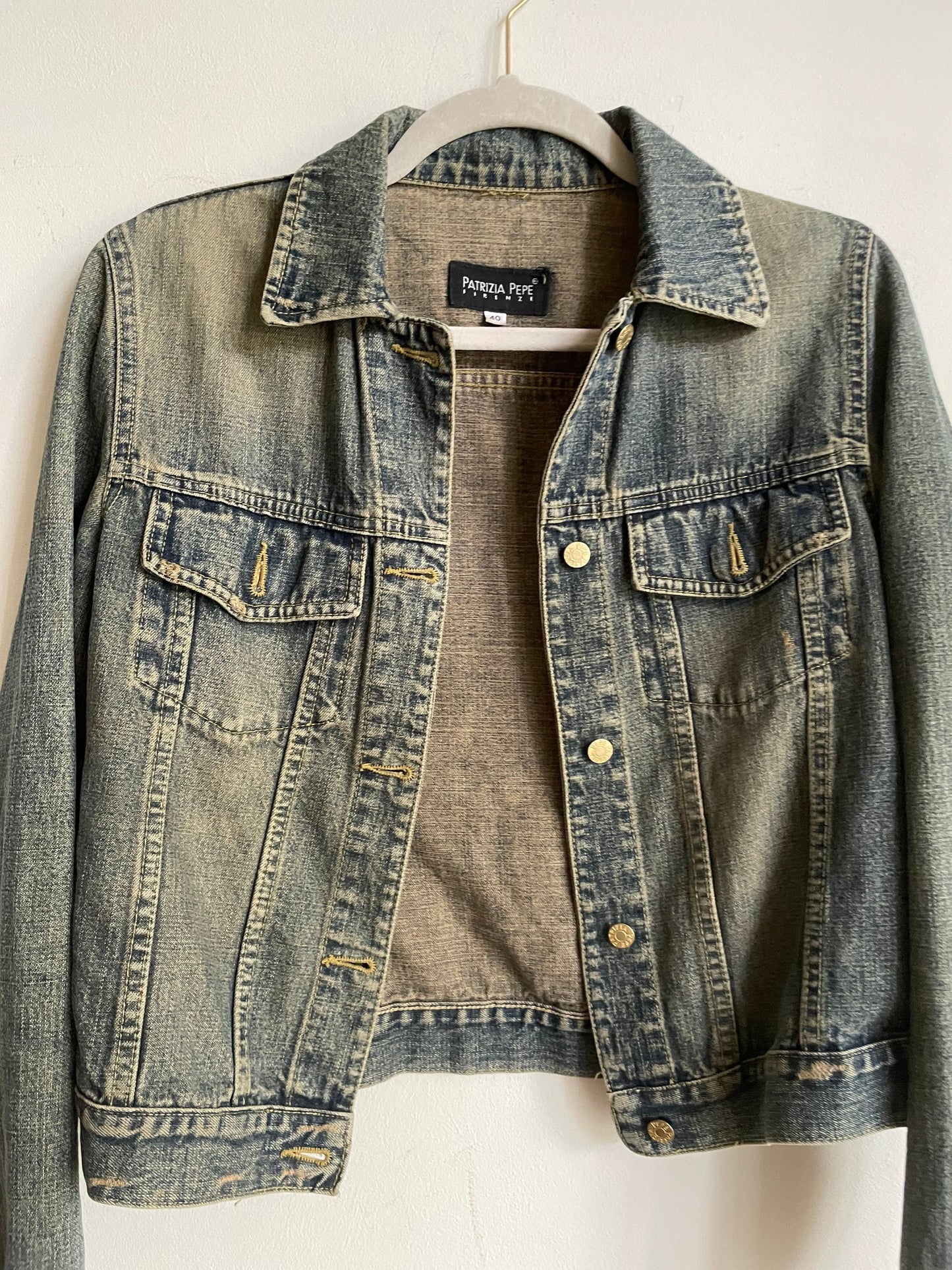 Vintage Patrizia Pepe denim jacket, Jeans coat, 90s aesthetic, Vintage Blue Women's Denim summer jacket, Designer clothing