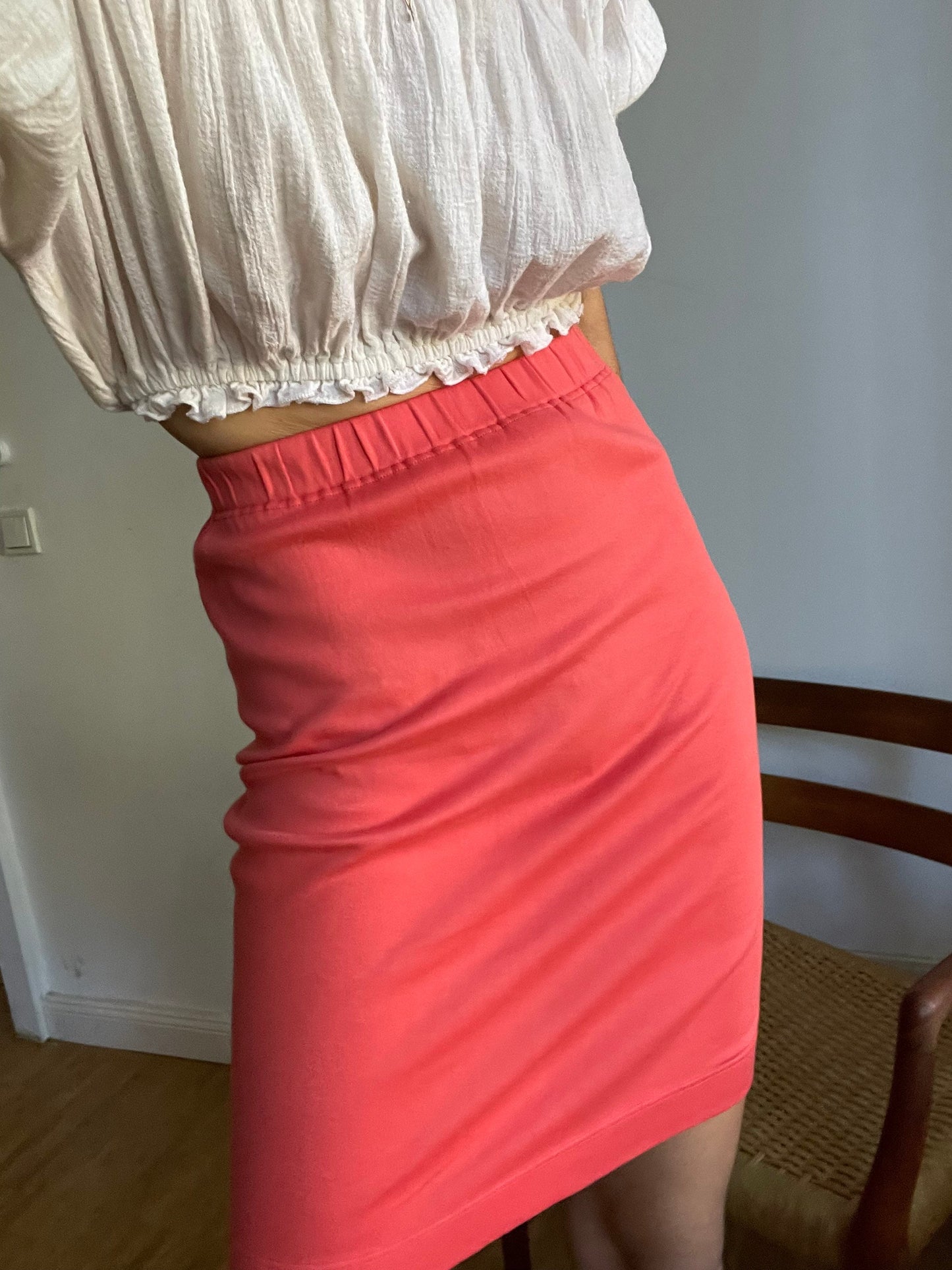 Vintage Valentino Pink high waist summer skirt, Secretary skirt, Sexy tight Pencil skirt, Retro women's fashion, Vintage branded clothing