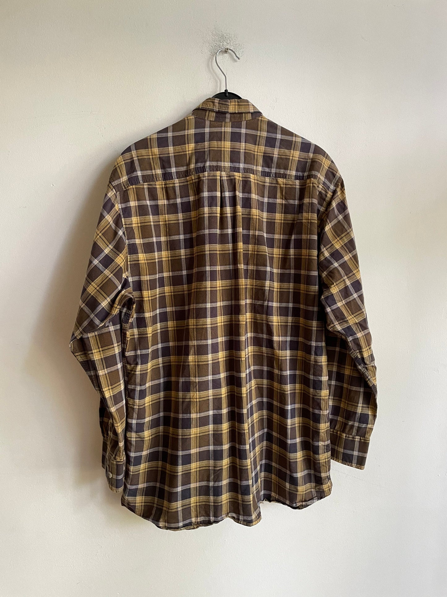 Retro checkered button up shirt, Plaid oversized Vintage lumberjack shirt, Comfortable long painter clothing, School outfit