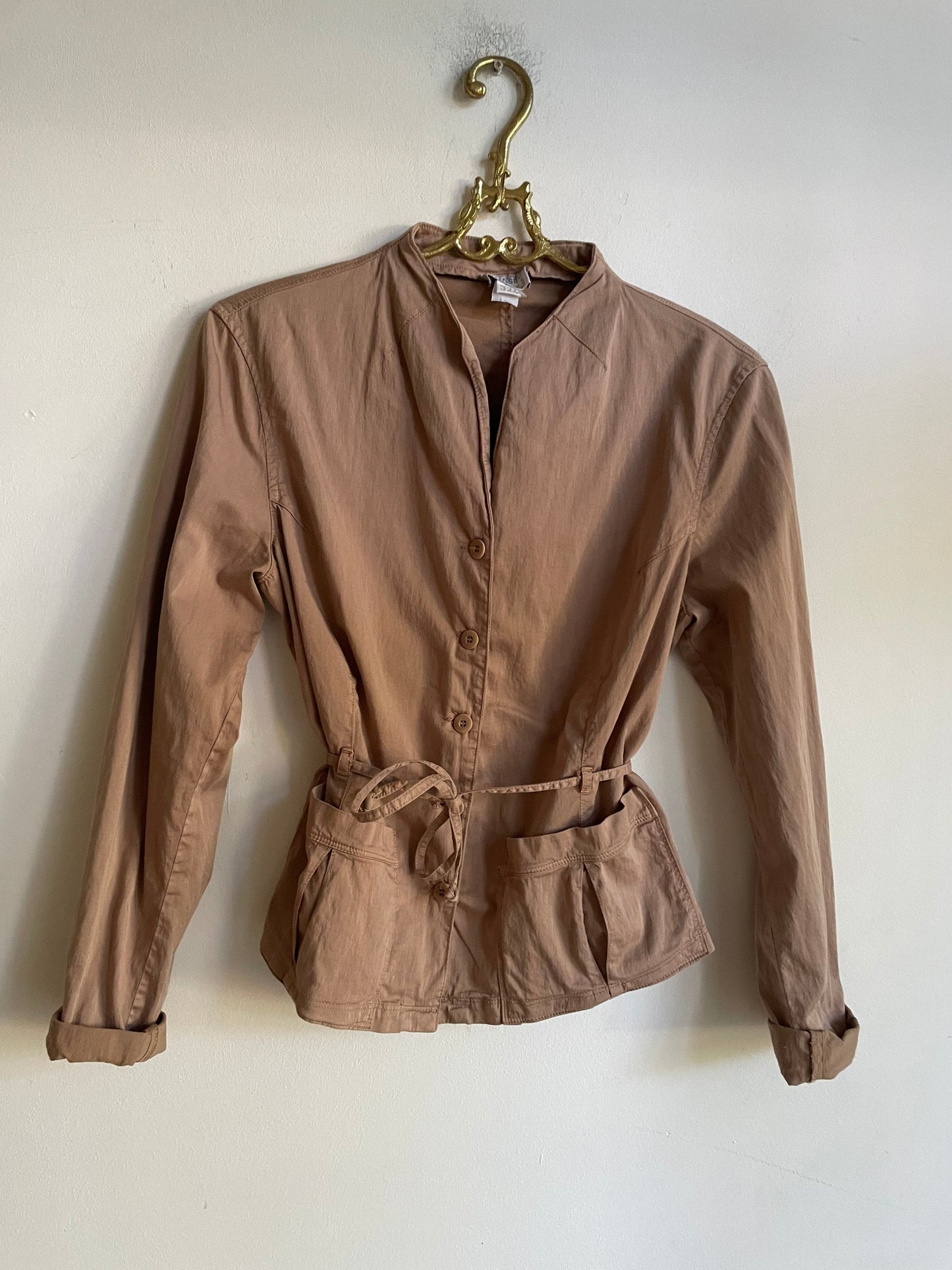 Vintage Women’s Jacket by Transit – Lightweight Cotton Blend, Casual & Formal Wear, Loose Fit or Waist Tie, Feminine Stylish Outerwear