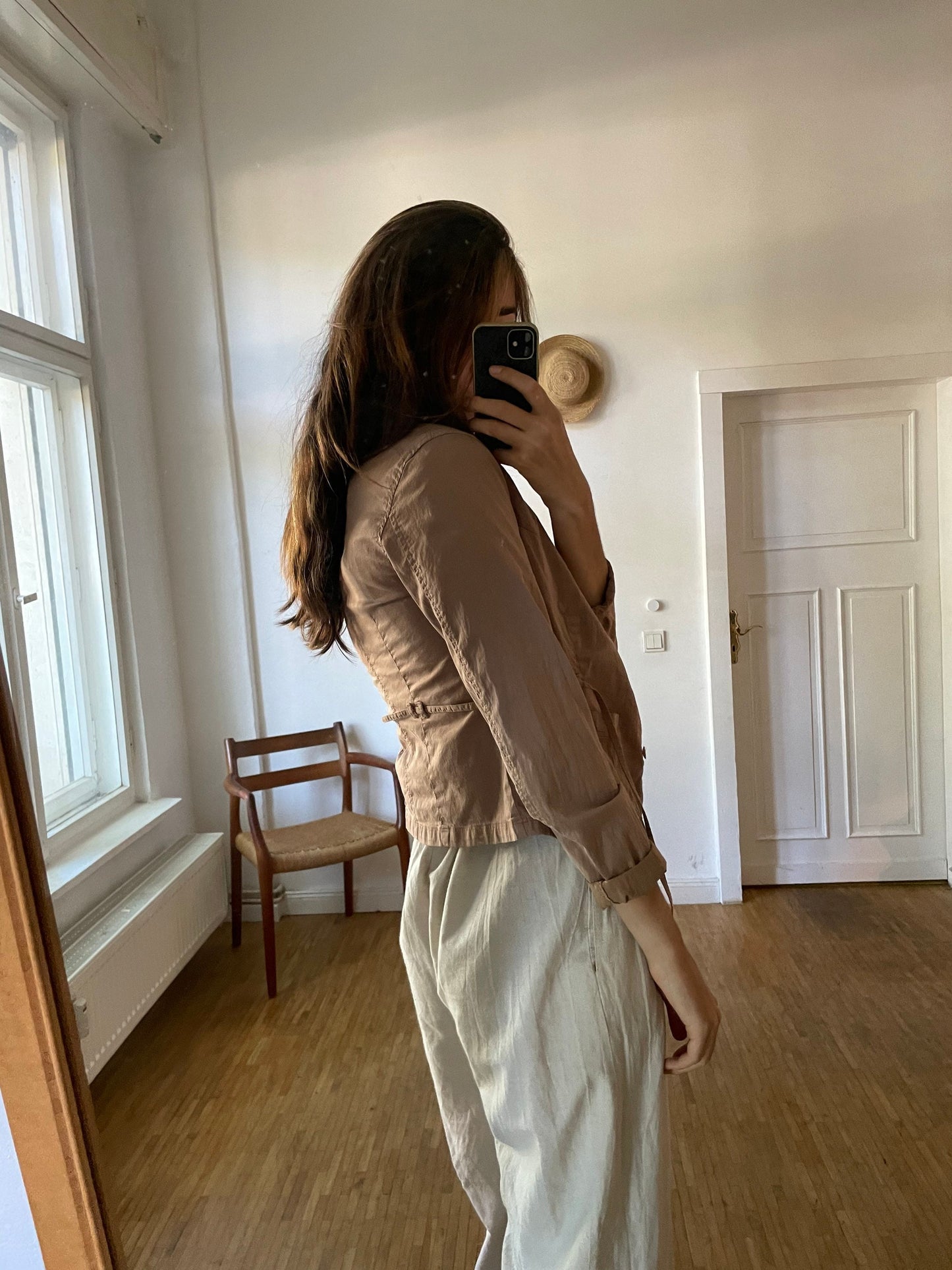Vintage Women’s Jacket by Transit – Lightweight Cotton Blend, Casual & Formal Wear, Loose Fit or Waist Tie, Feminine Stylish Outerwear