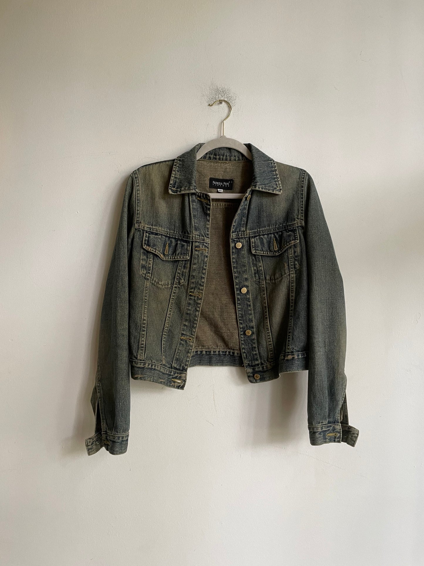 Vintage Patrizia Pepe denim jacket, Jeans coat, 90s aesthetic, Vintage Blue Women's Denim summer jacket, Designer clothing