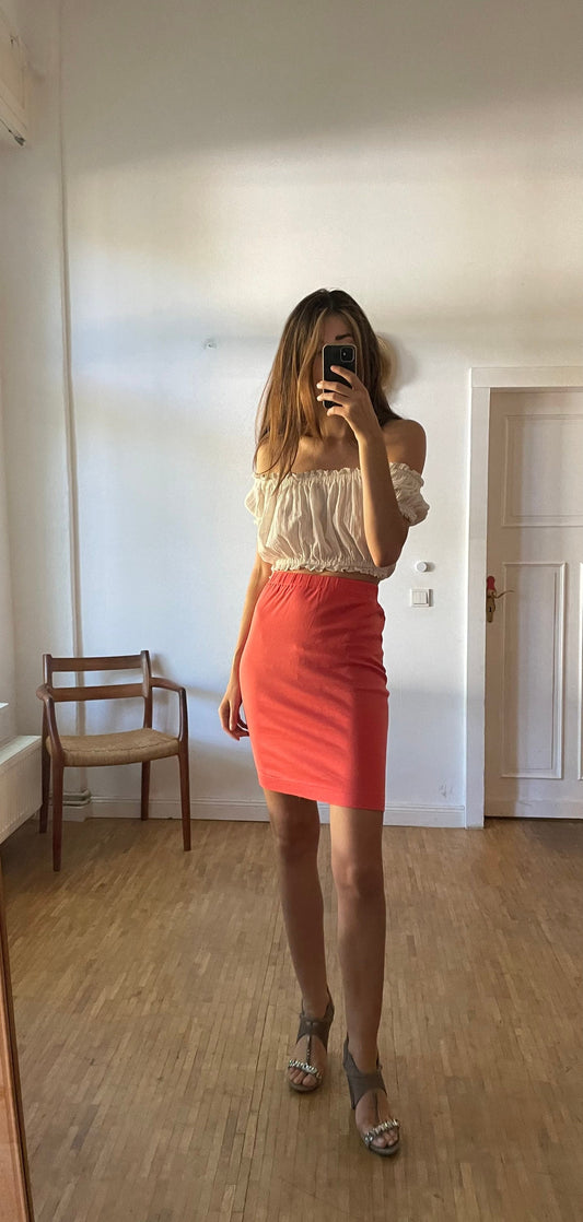 Vintage Valentino Pink high waist summer skirt, Secretary skirt, Sexy tight Pencil skirt, Retro women's fashion, Vintage branded clothing