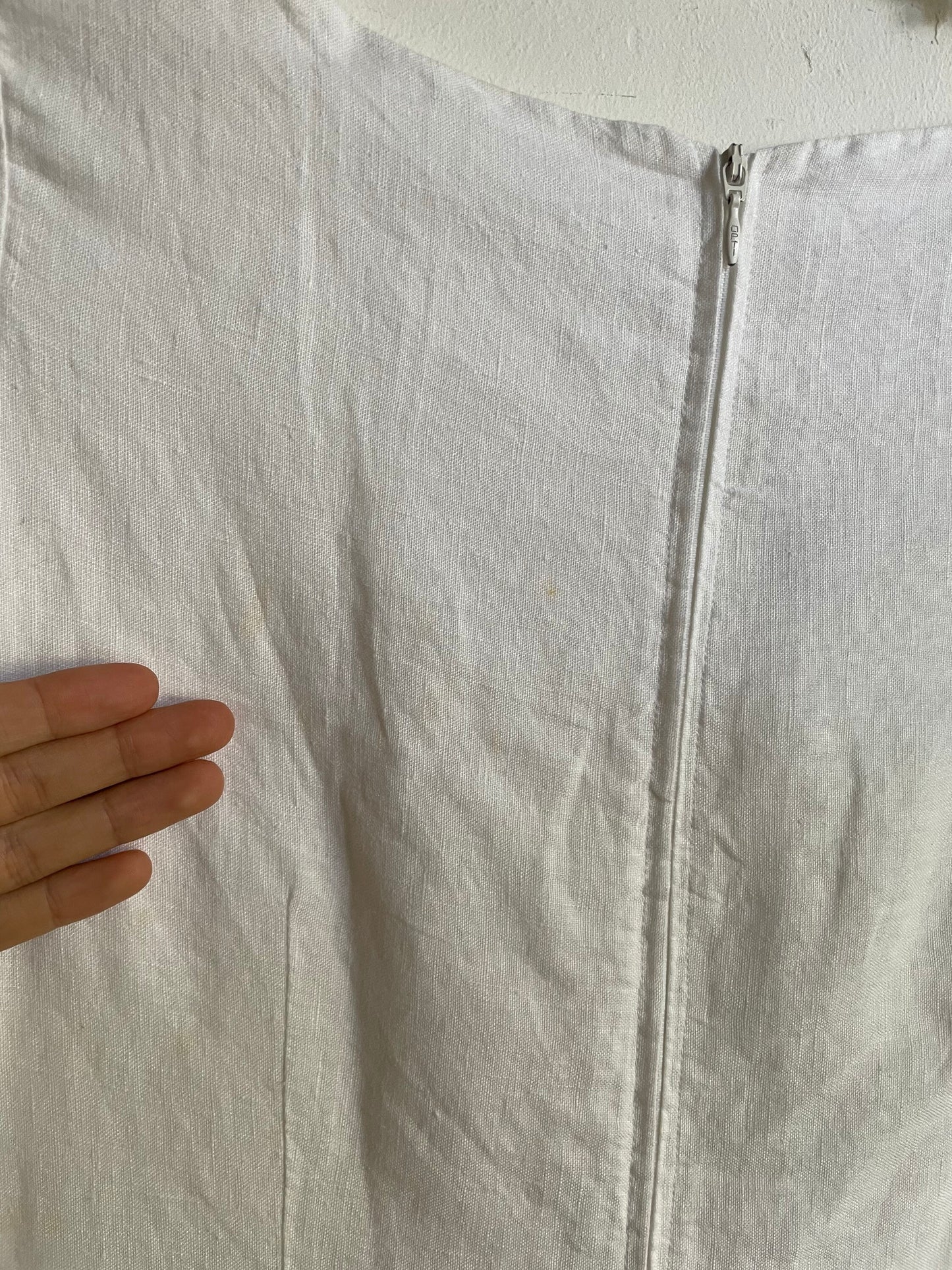 Floral Pattern White Linen Summer Dress — additional view 10