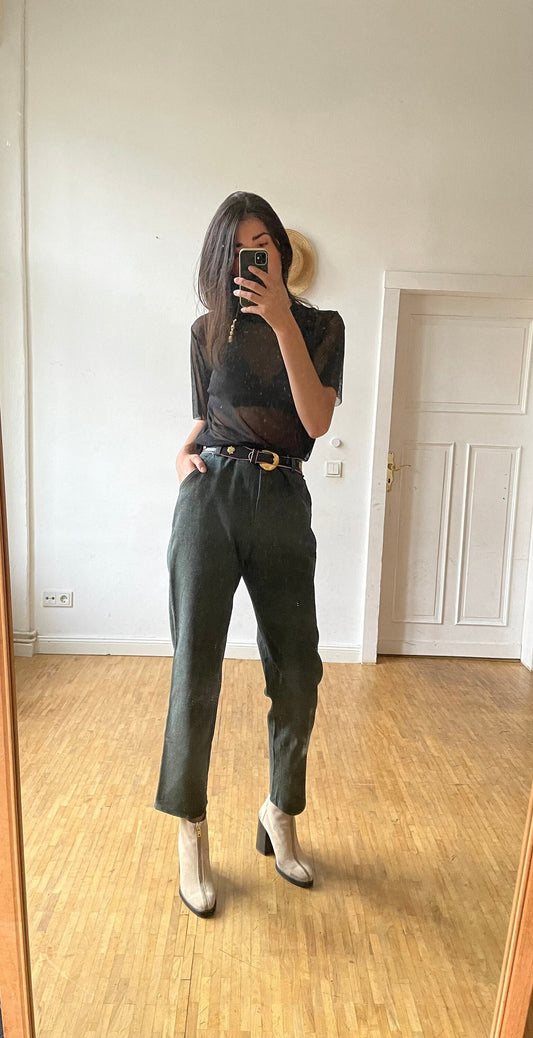 Krizia Vintage High-Waisted Denim Trousers — detail