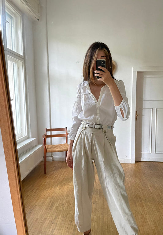 Vintage Essentiel Antwerp girls blouse, Elegant vintage white Ruffle blouse, Formal girls wear, Branded,