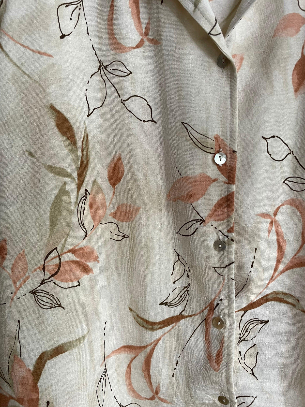 Vintage Floral Blouse, Romantic Short Sleeve Shirt, 100 Polyester