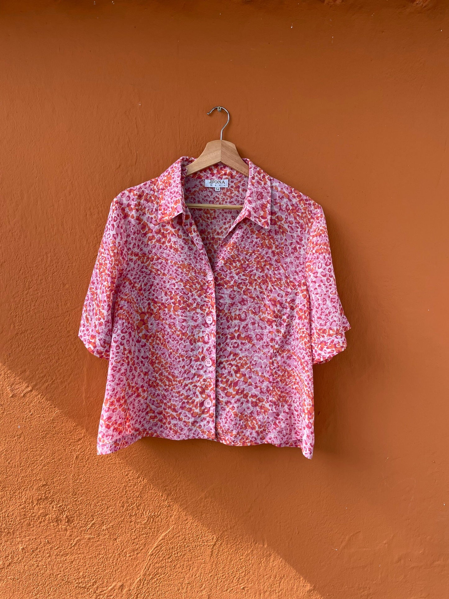 Pink vintage UNISEX blouse, Feminine colourful blouse, Valentine's day clothing, Summer blouse,