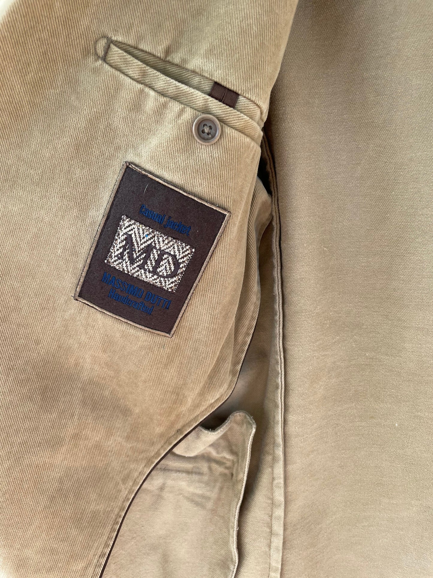 Light Academia tweed jacket, Brown beige smart Americana, vintage Massimo Dutti Oversized jacket, Tan casual designer jacket, L