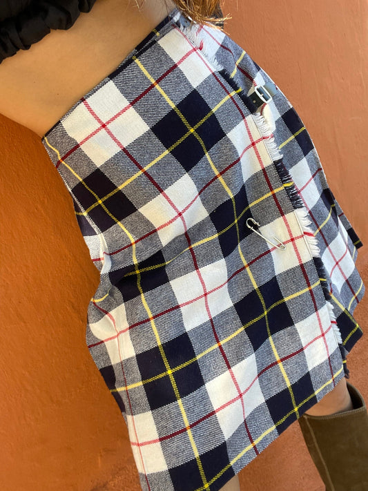 Vintage Wool Blend Skirt, Red Plaid, Cottagecore Aesthetic