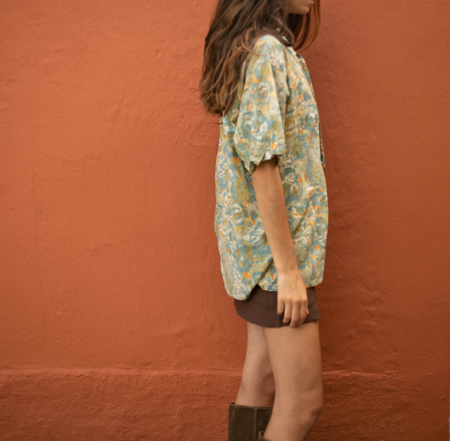 Vintage groovy woman blouse, Oversized shirt, Retro woman shirt, 80'S abstract blouse, Mod shirt