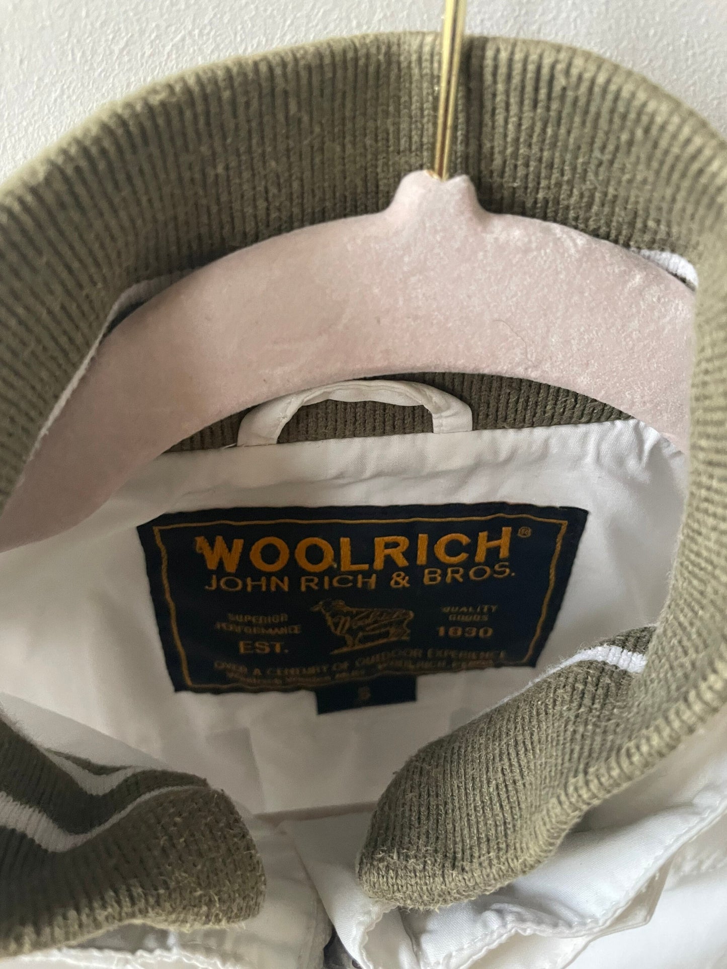 Vintage WOOLRICH windbreaker, White summer coat, Designer lightweight jacket, Size Small