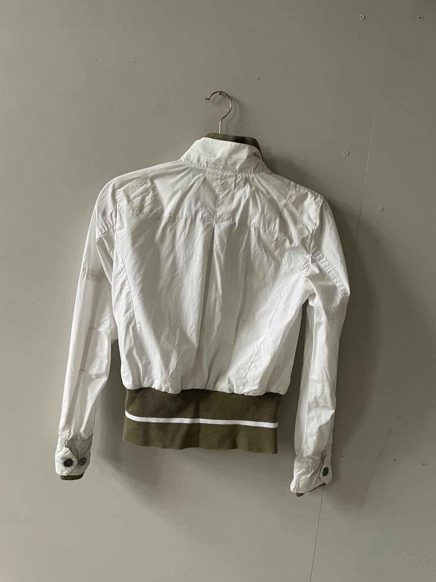 Vintage WOOLRICH windbreaker, White summer coat, Designer lightweight jacket, Size Small