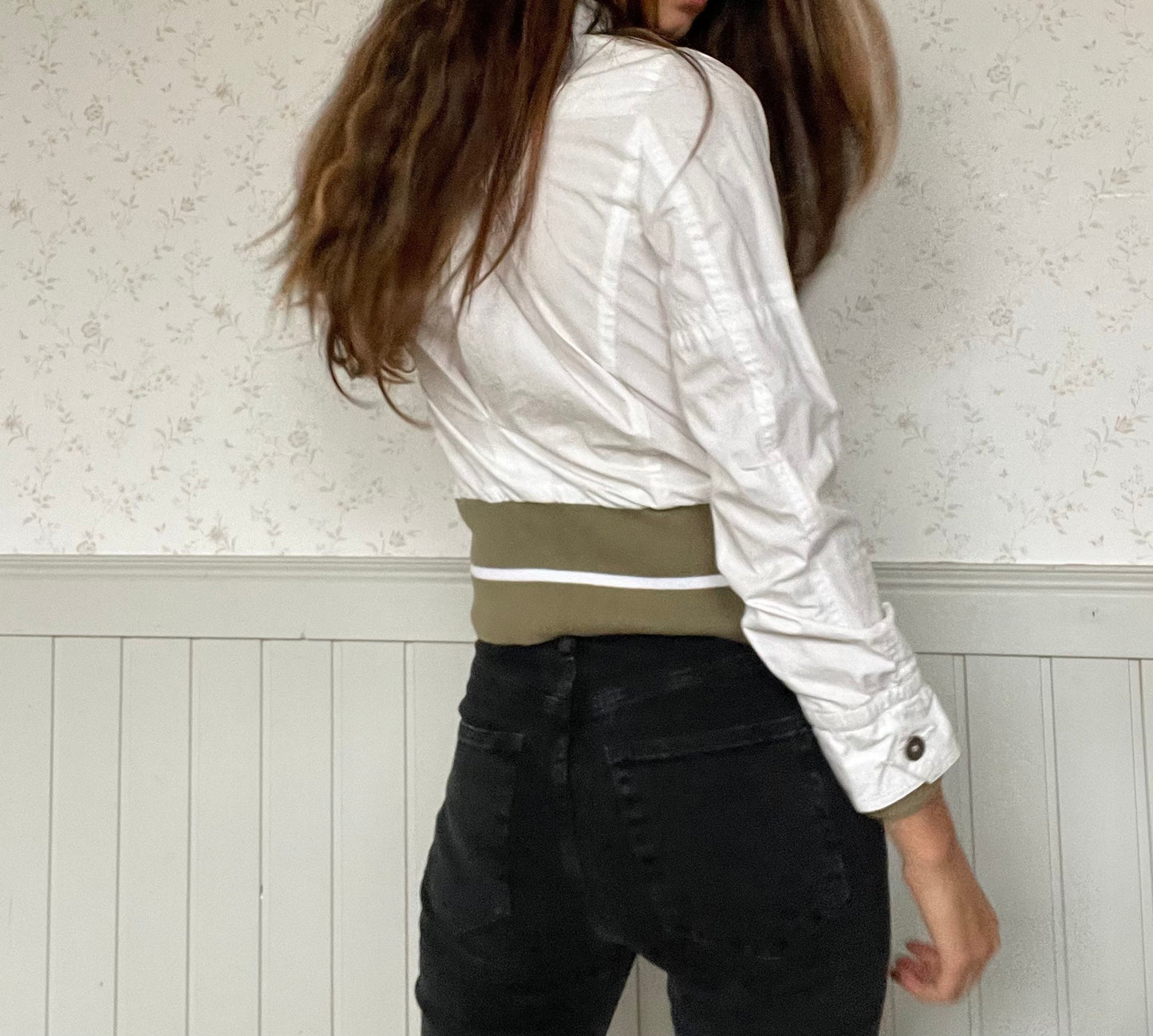 Vintage WOOLRICH windbreaker, White summer coat, Designer lightweight jacket, Size Small