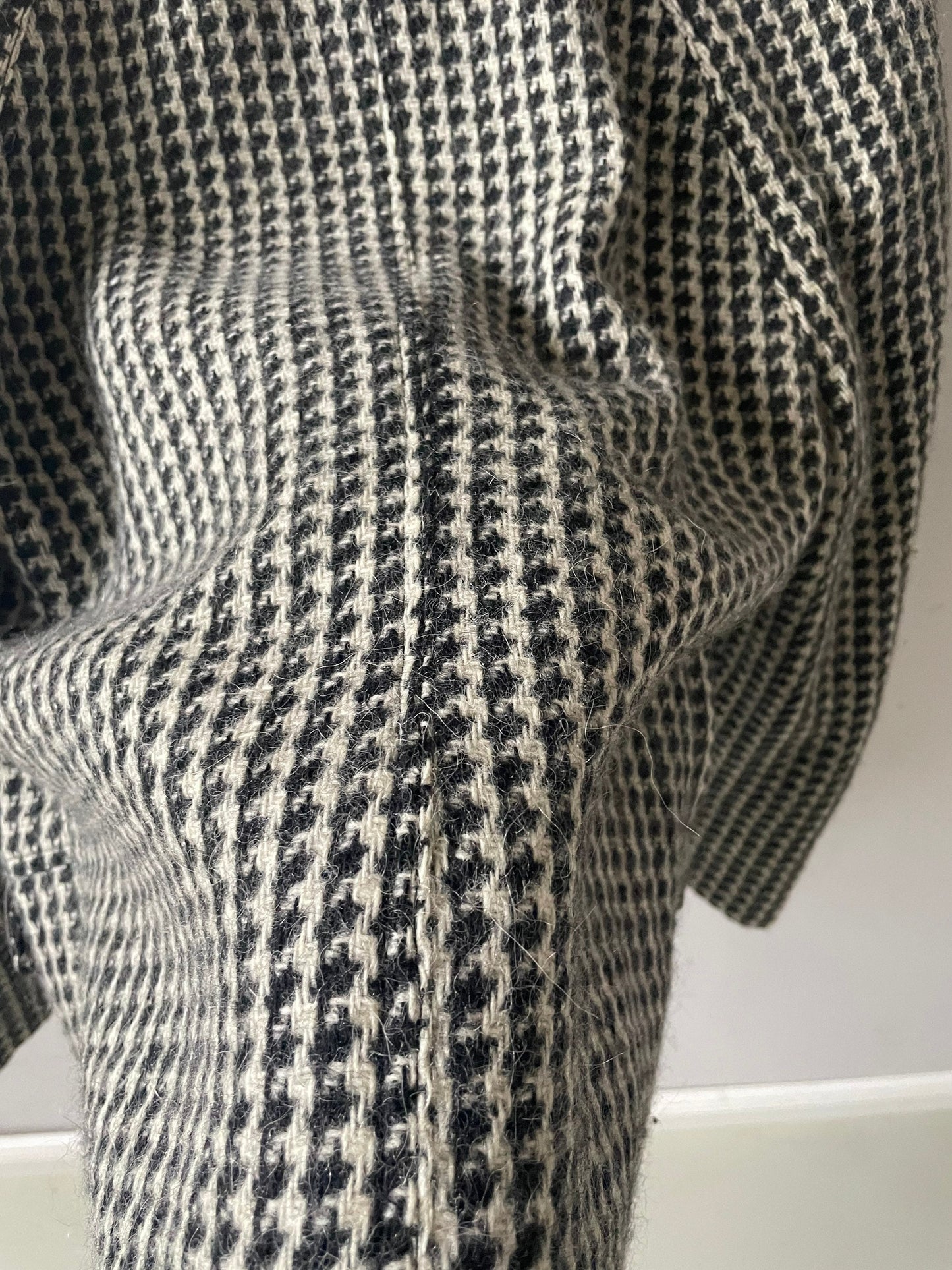 ALBERTA FERRETTI houndstooth patterned Alpaca wool blend designer blazer, L