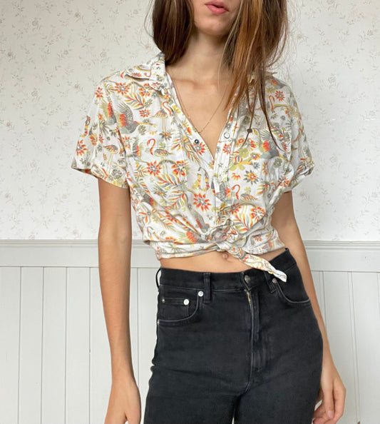 Vintage 70s Quicksilver Surfer Button-Up — detail