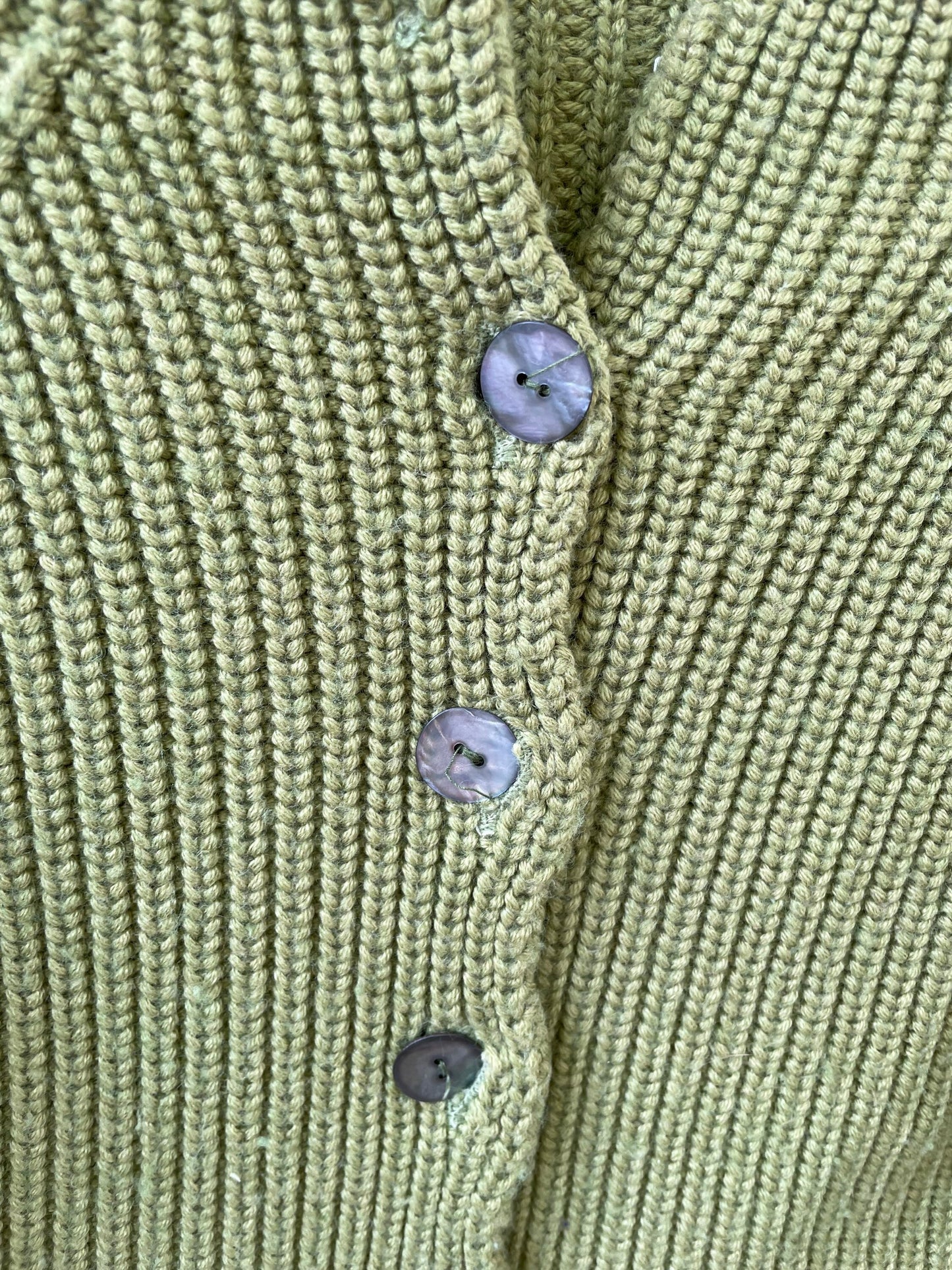 Vintage moss green cardigan with mother of pearl buttons, Wool light Academia aesthetic vest, Apple green jumper, Unisex winter clothing