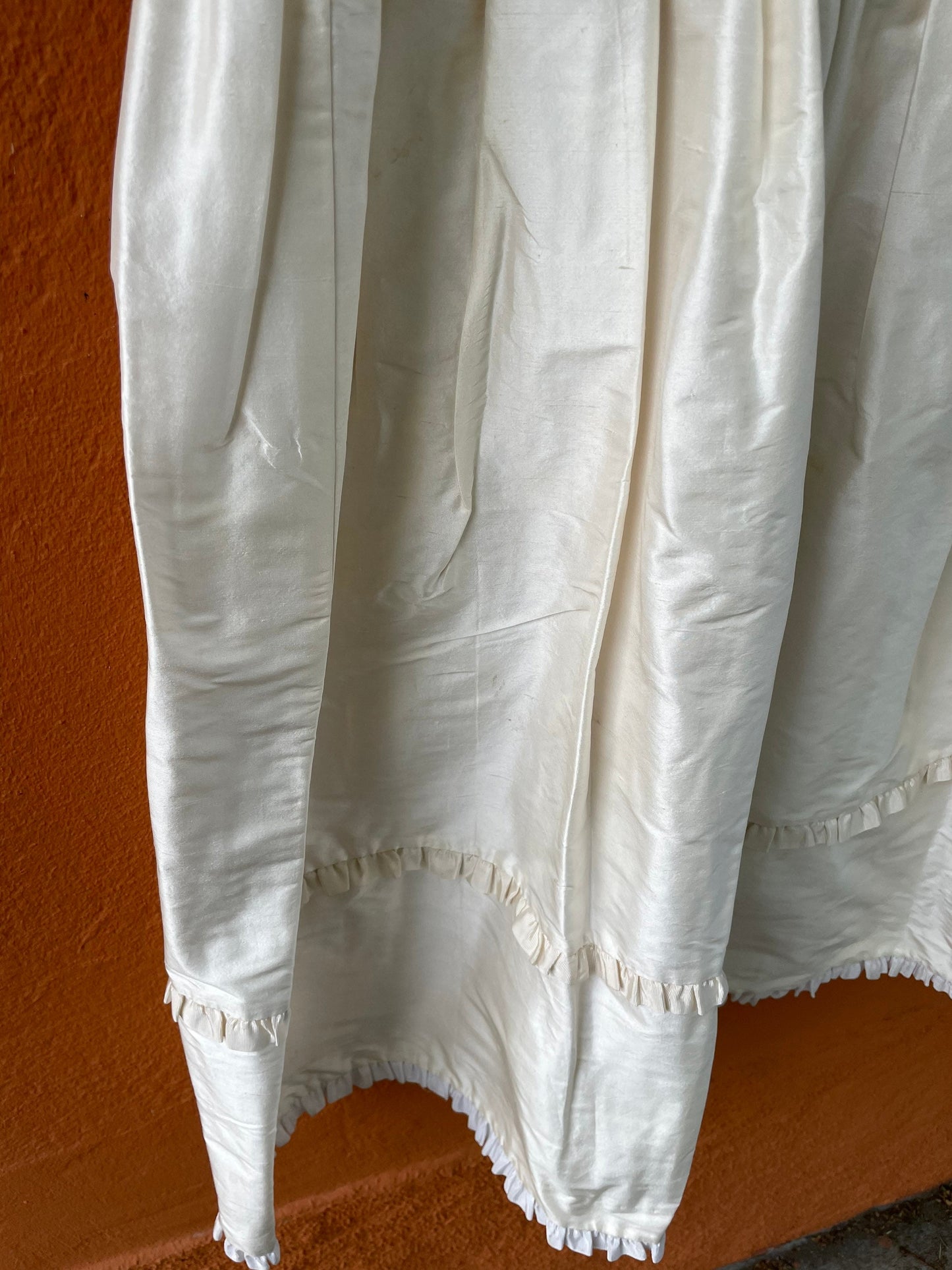 Eggshell flower girl dress, vintage handmade white girl gown, Cottage short long children dress, Dreamy white princess communion dress, C