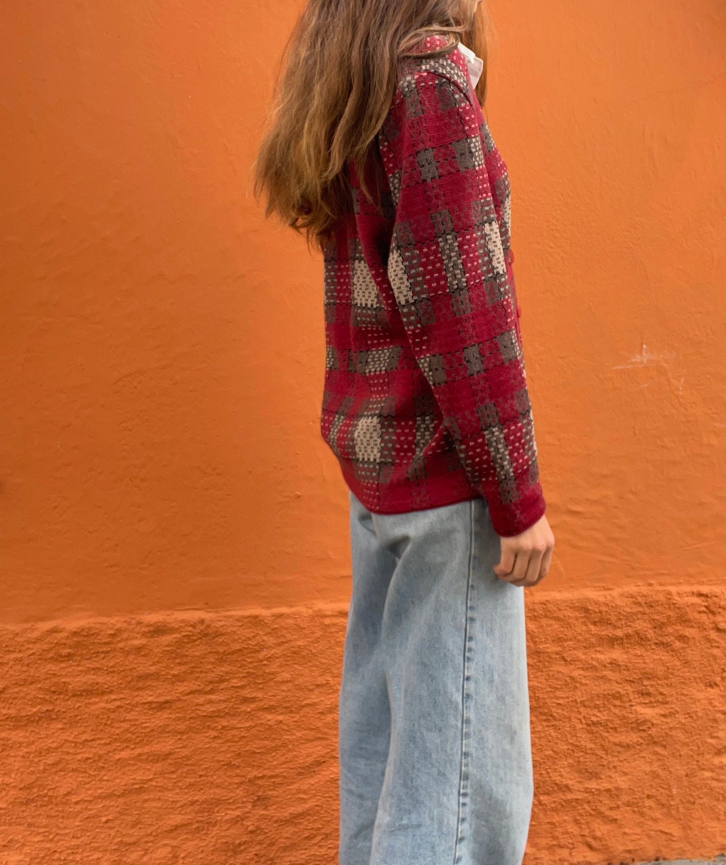 Vintage Pierre Cardin red cardigan, Academia aesthetic jumper, Vintage clothing, Unisex winter clothing