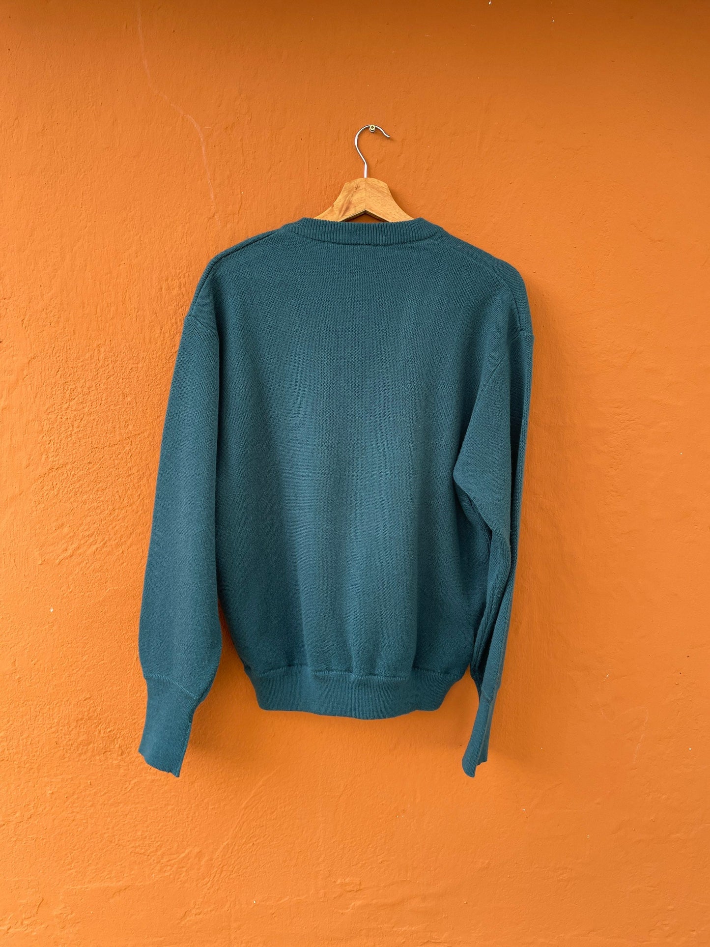 Forest green vintage Chemise Lacoste sweaterverst, V neck dark green Dark Academia aesthetic jumper, V neck winter sweater, Vintage unisex