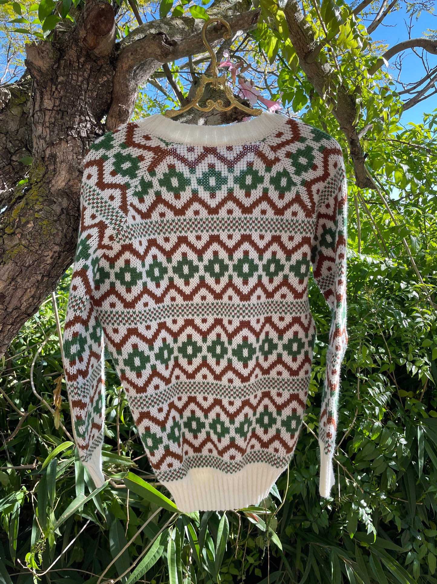 Vintage sweater with groovy pattern, Après-ski jumper, Vintage christmas sweater, Peruvian jumper, Handmade jumper, Ethical