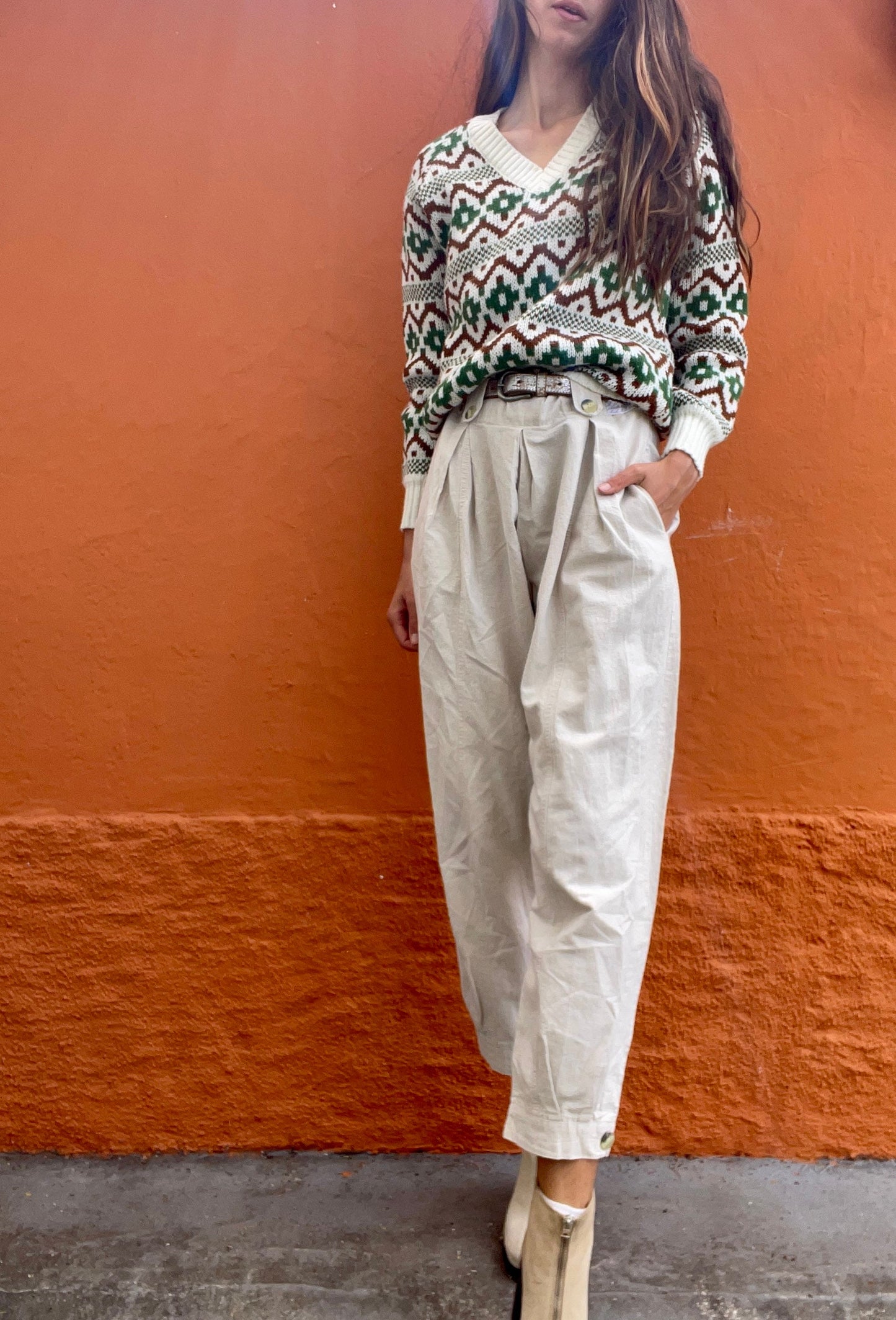 Vintage sweater with groovy pattern, Après-ski jumper, Vintage christmas sweater, Peruvian jumper, Handmade jumper, Ethical
