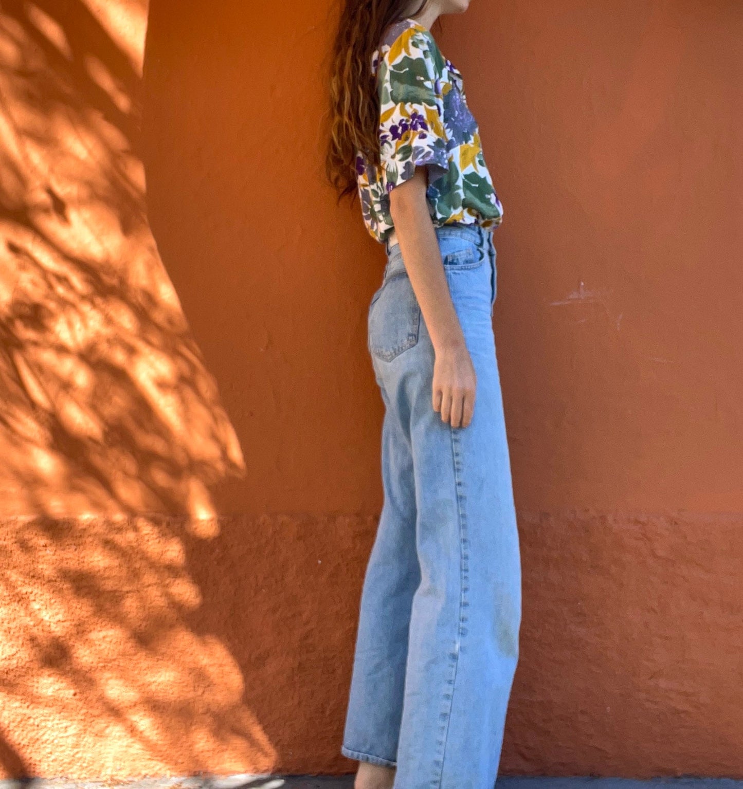 Vintage floral woman blouse, summer shirt, short sleeve top, Cute 70s Feminine button up shirt, Vintage t shirt, Sustainable fashion for her