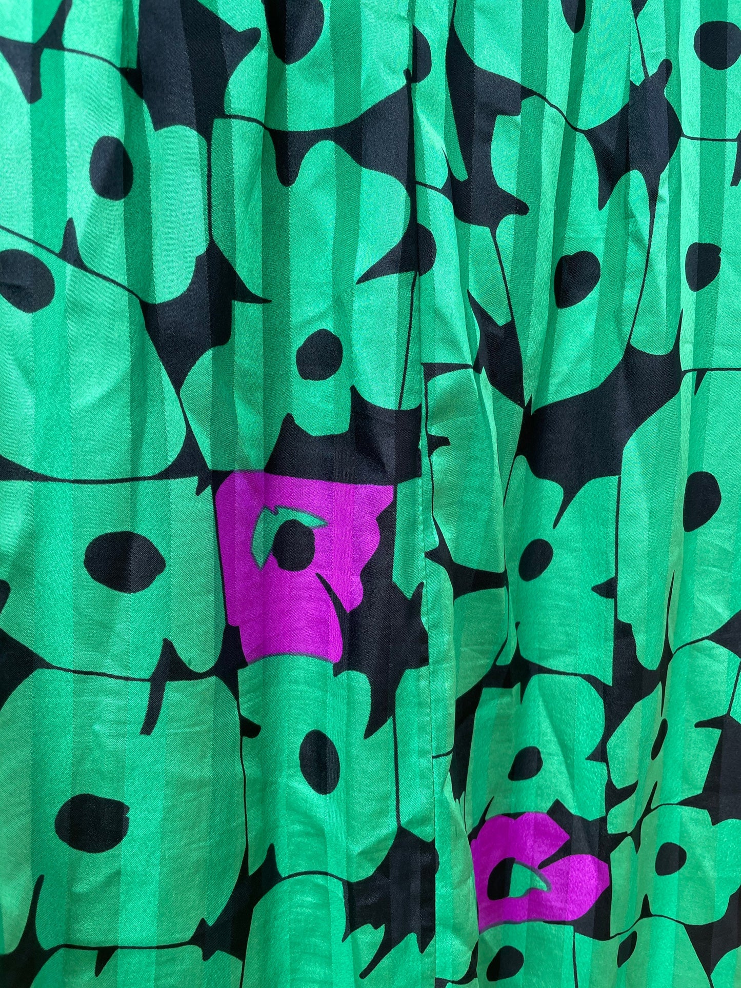 Vintage green floral lightweight summer skirt, Retro midi skirt, High waist spring skirt, Unique handmade wrap skirt, XS