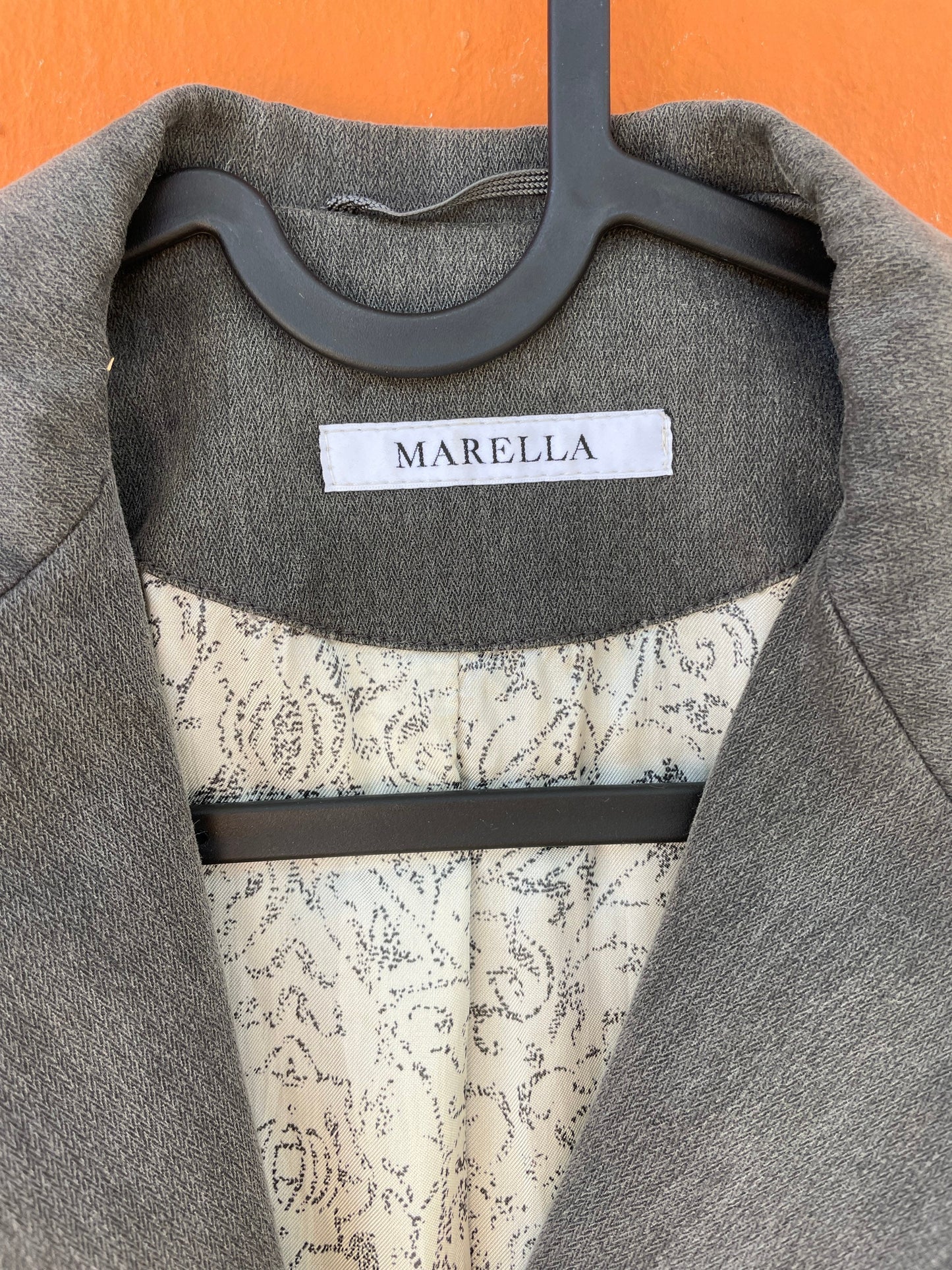 Marella cotton grey short blazer jacket, Vintage Italian designer jacket, Formal woman jacket, XXS