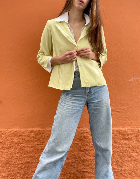 Vintage apple green Marta Palmieri formal blazer jacket, Feminine event wear, Classic design blazer