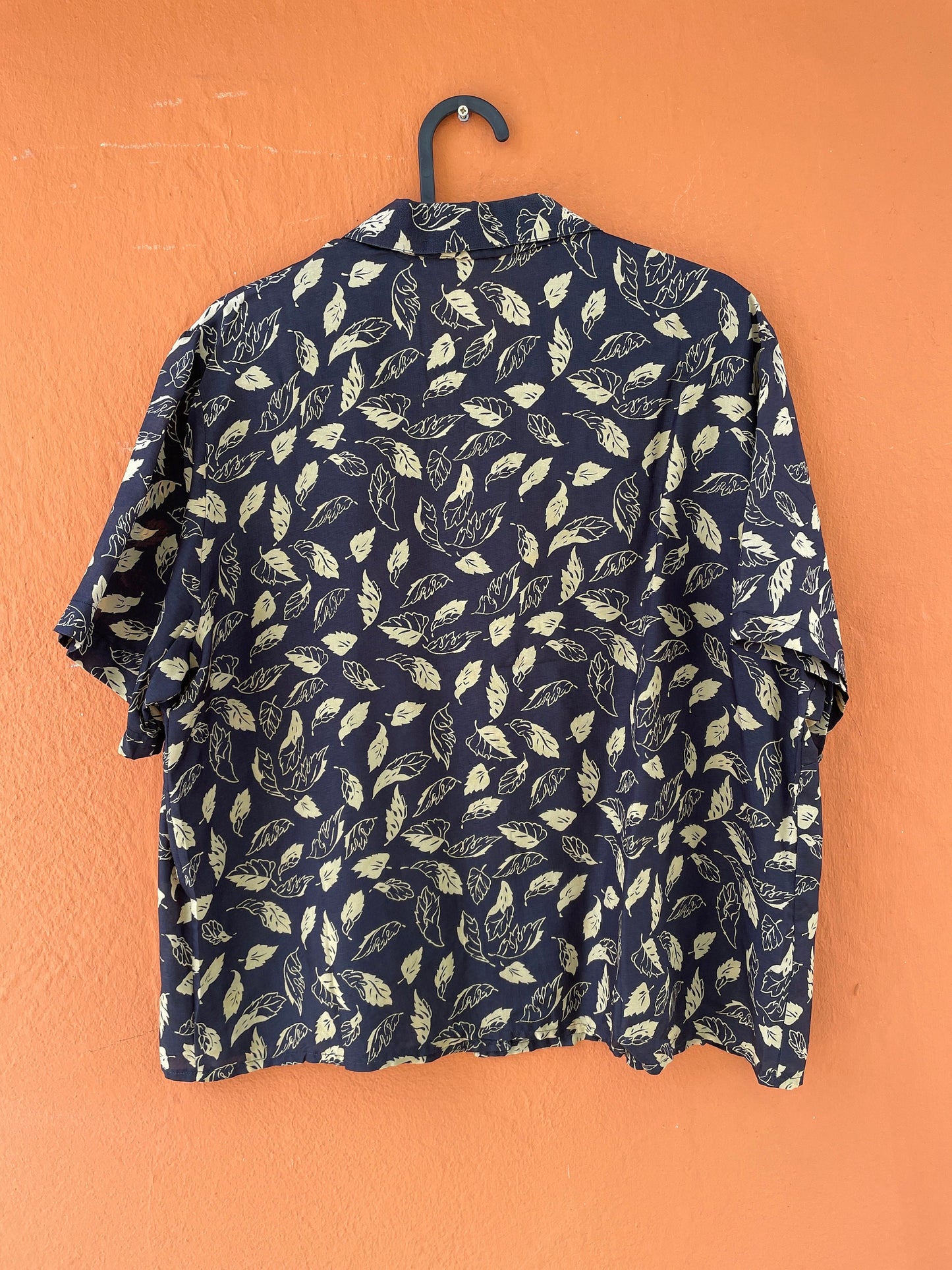 Vintage black patterned woman blouse, Collared retro shirt, Playful lightweight summer blouse, Retro 70s shirt