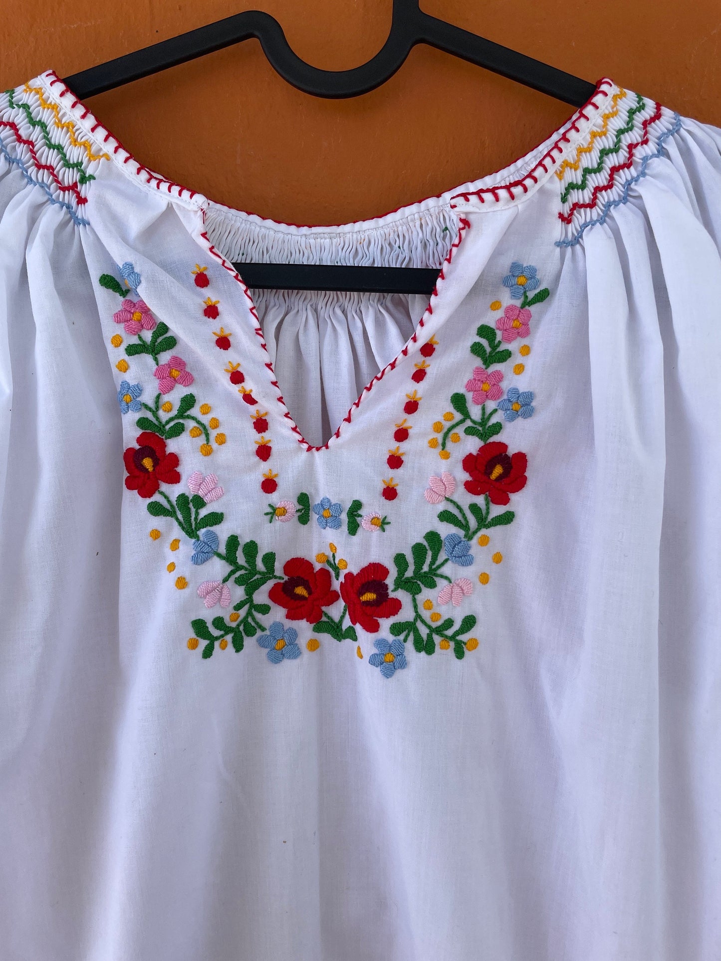 Hungarian Folk Blouse with Floral Embroidery, Cottagecore Top, Romantic Vintage Picnic Shirt, High-Quality Unique Find