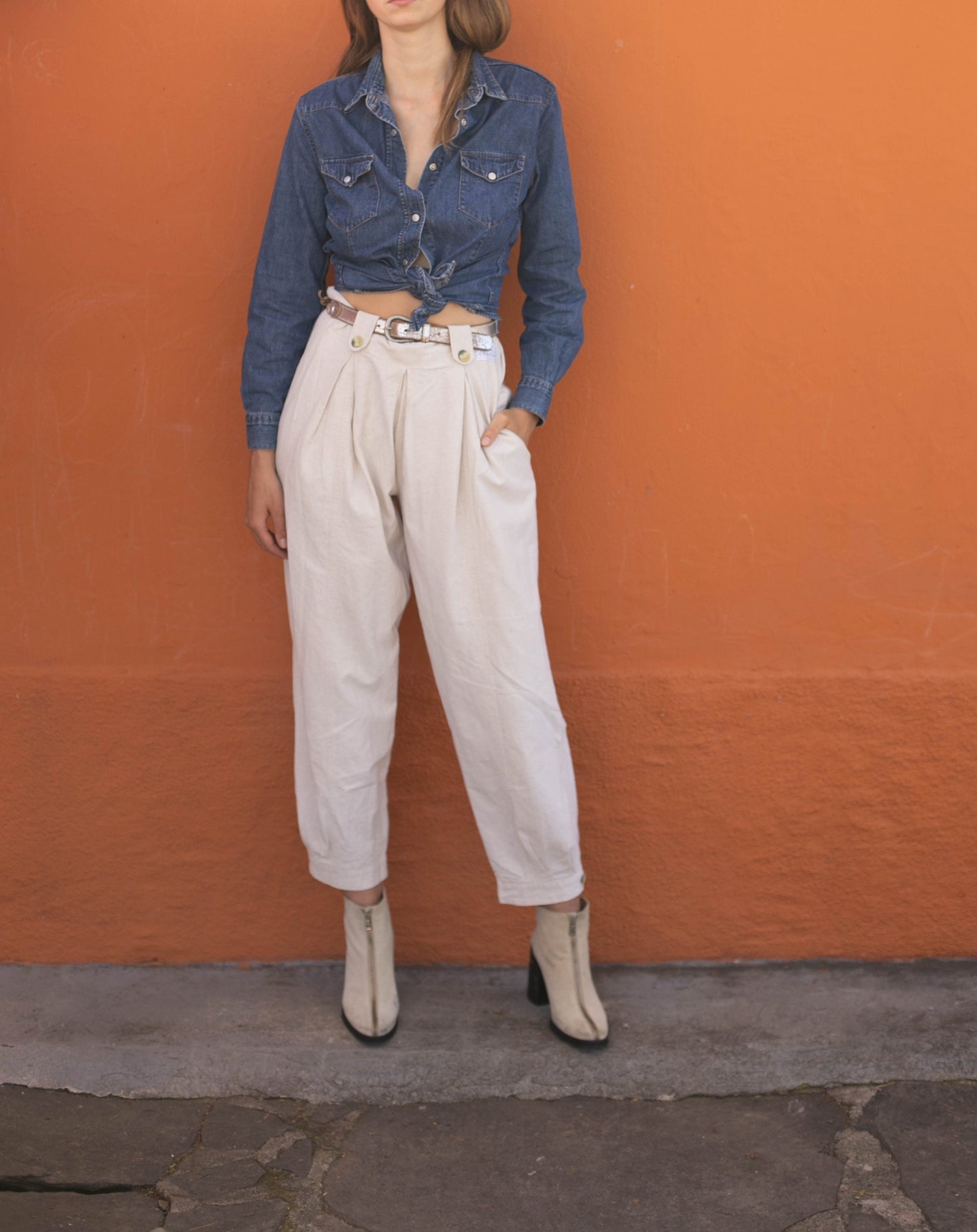 Vintage FIORUCCI dark blue denim woman button down, Cool Jeans shirt, Retro aesthetic, Women's long sleeve blouse, l