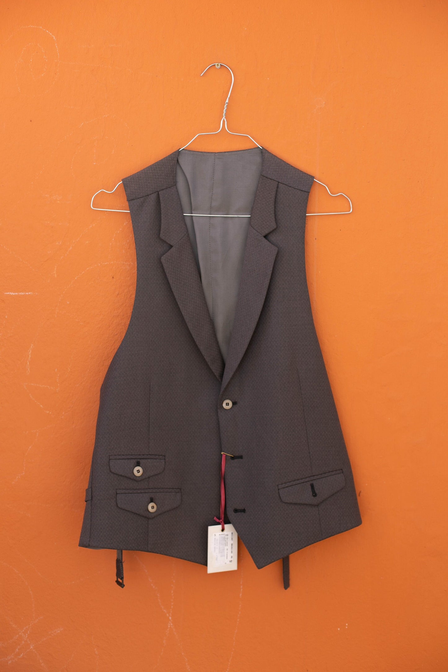 Vintage grey gilet, embroidered waistcoat, White original giler, Boho hippie festival wear, XL