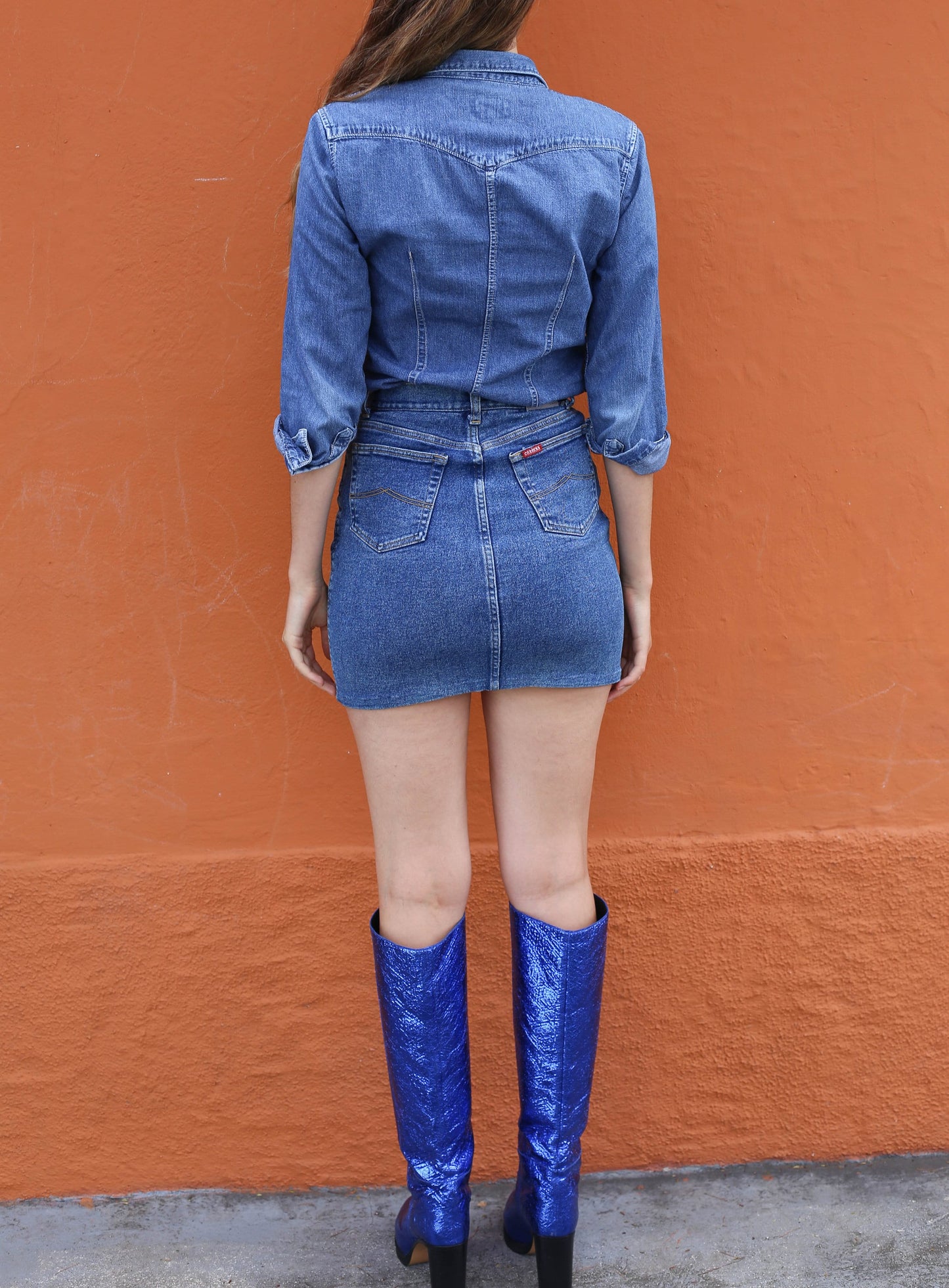 Classic Denim Button-Up Shirt - Versatile & Stylish Jean Top for All Seasons, 90s Denim over denim look, Y2k Britney Spears style