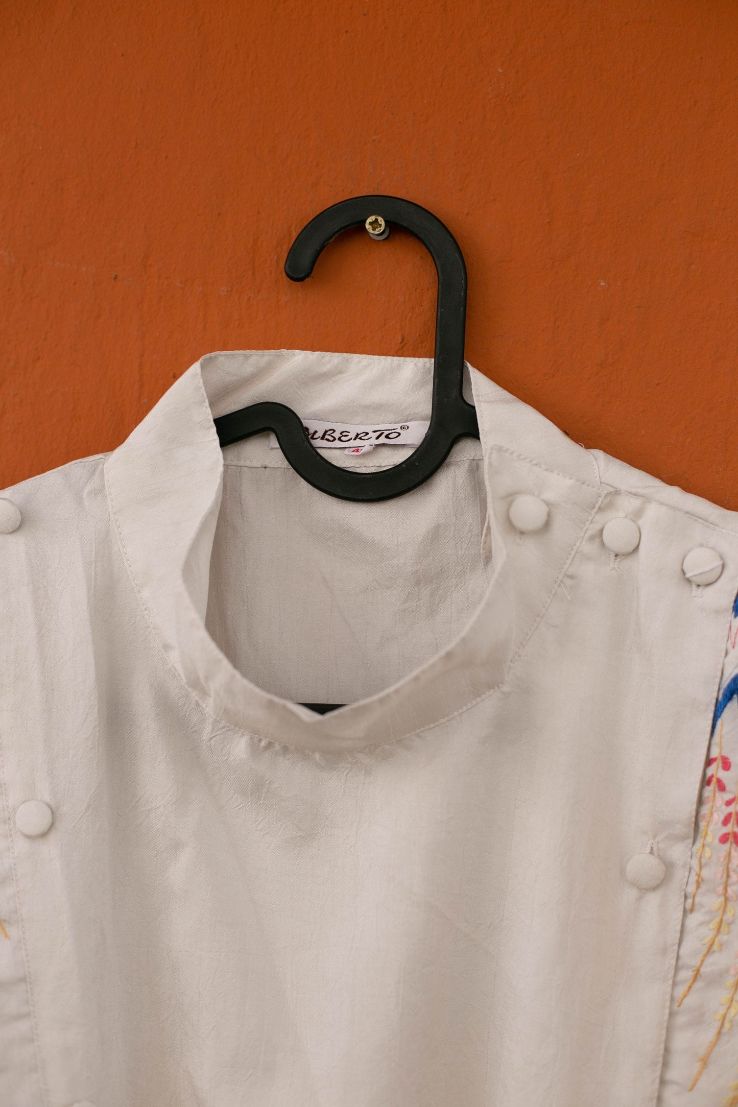 80s vintage woman blouse with shoulders, Bohemian Embroidered Blouse, Statement piece button up top, Vintage woman clothing